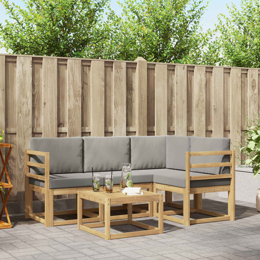 vidaXL Zestaw sof na zewnątrz 5 pcs Biały i jasnoszary 59 x 59 x 37 cm
