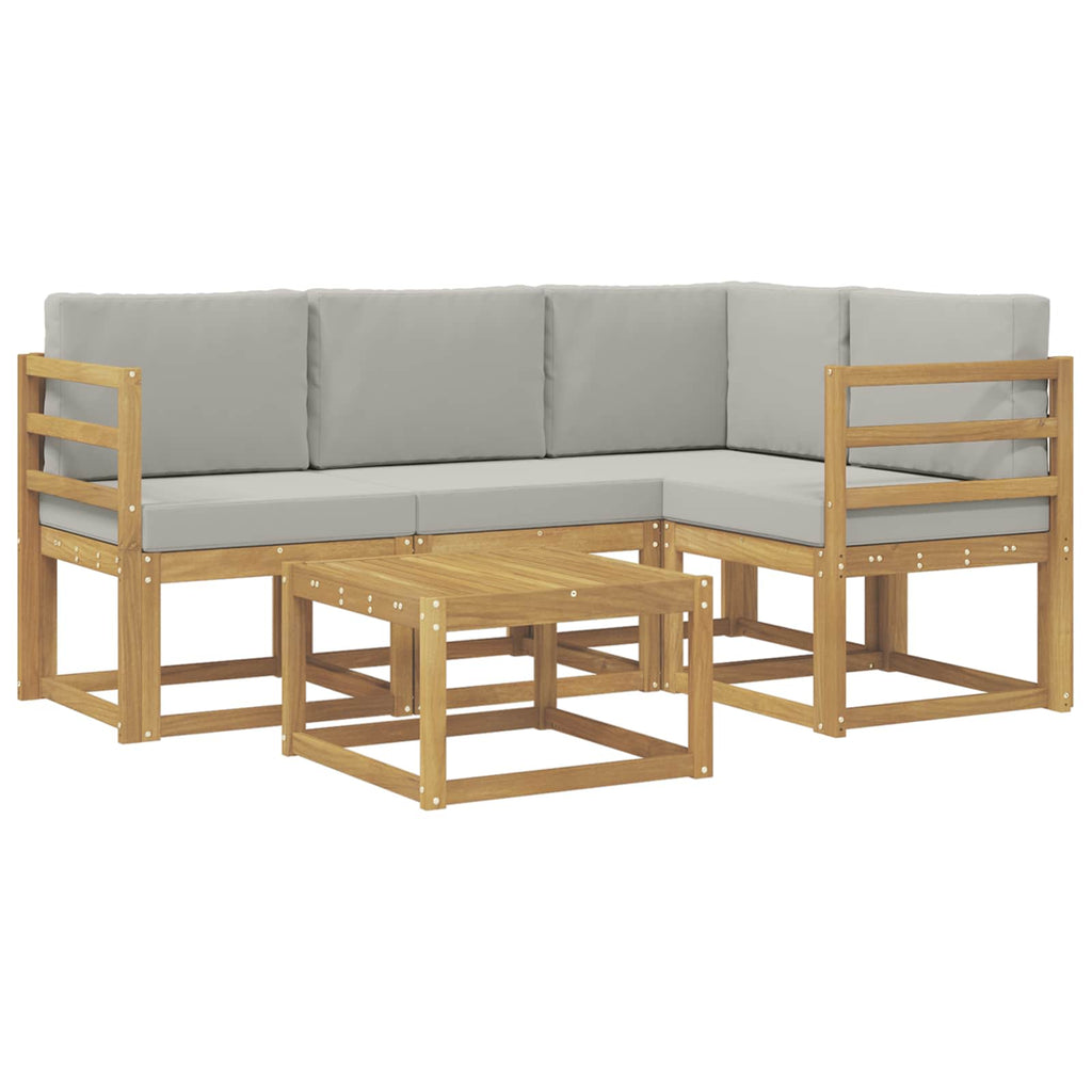 vidaXL Zestaw sof na zewnątrz 5 pcs Biały i jasnoszary 59 x 59 x 37 cm