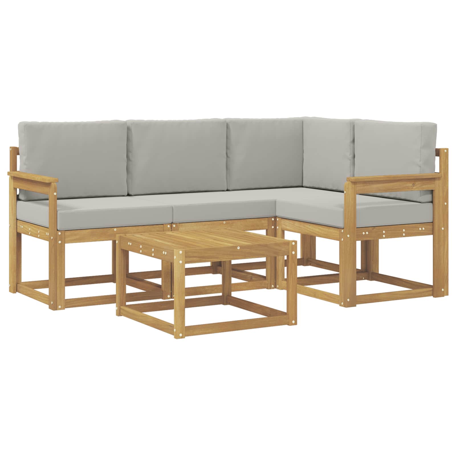 vidaXL Zestaw sof na zewnątrz 5 pcs Biały i jasnoszary 59 x 59 x 37 cm