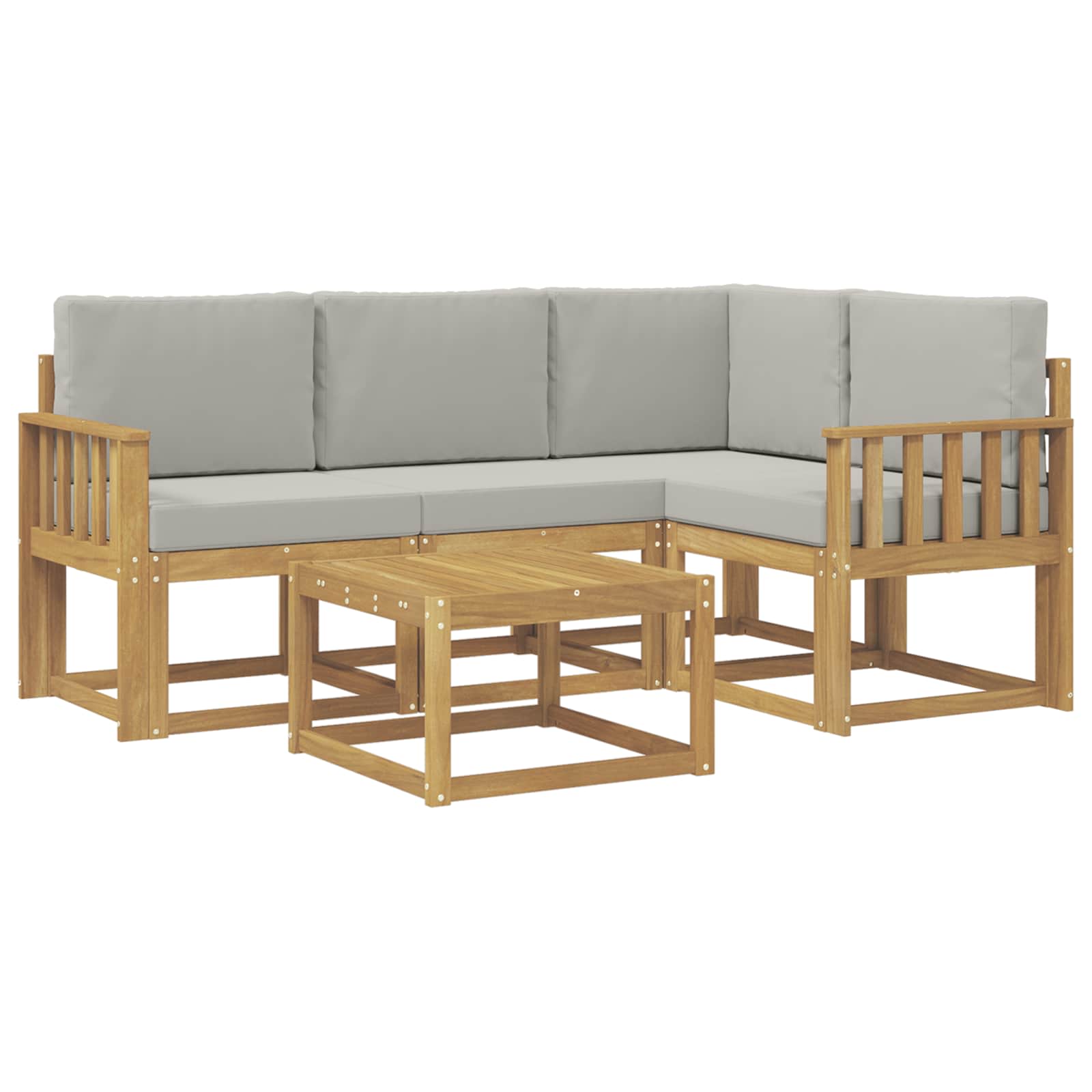 vidaXL Zestaw sof na zewnątrz 5 pcs Biały i jasnoszary 59 x 59 x 37 cm
