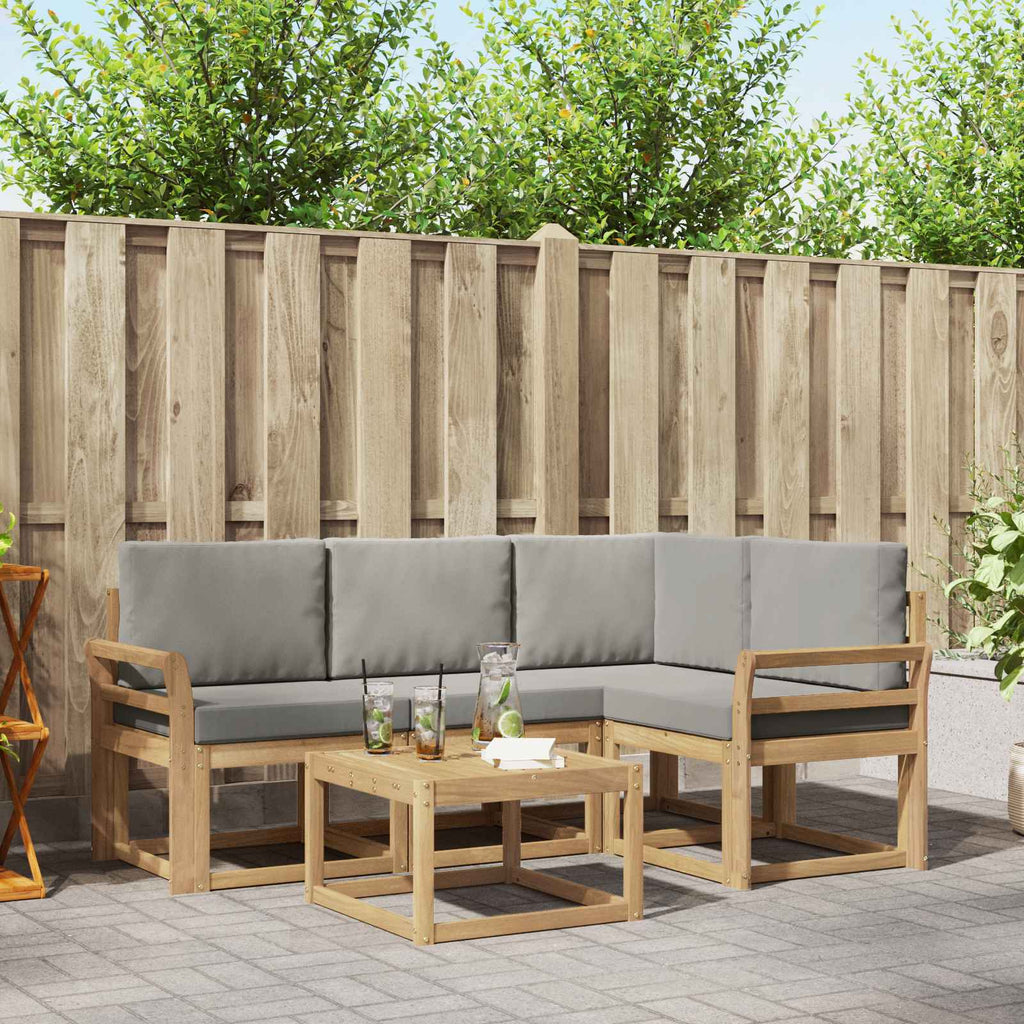 vidaXL Zestaw sof na zewnątrz 5 pcs Biały i jasnoszary 59 x 59 x 37 cm
