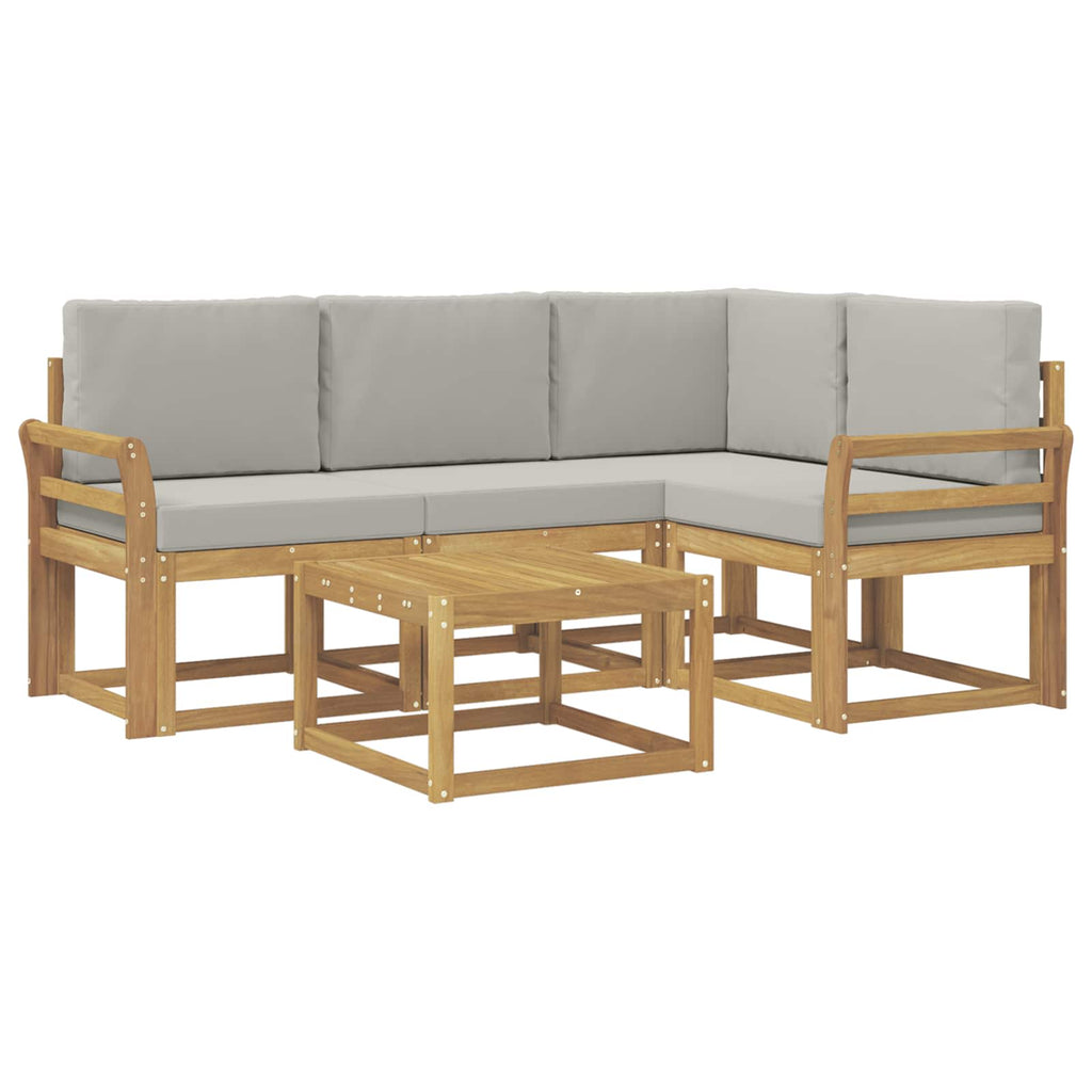 vidaXL Zestaw sof na zewnątrz 5 pcs Biały i jasnoszary 59 x 59 x 37 cm