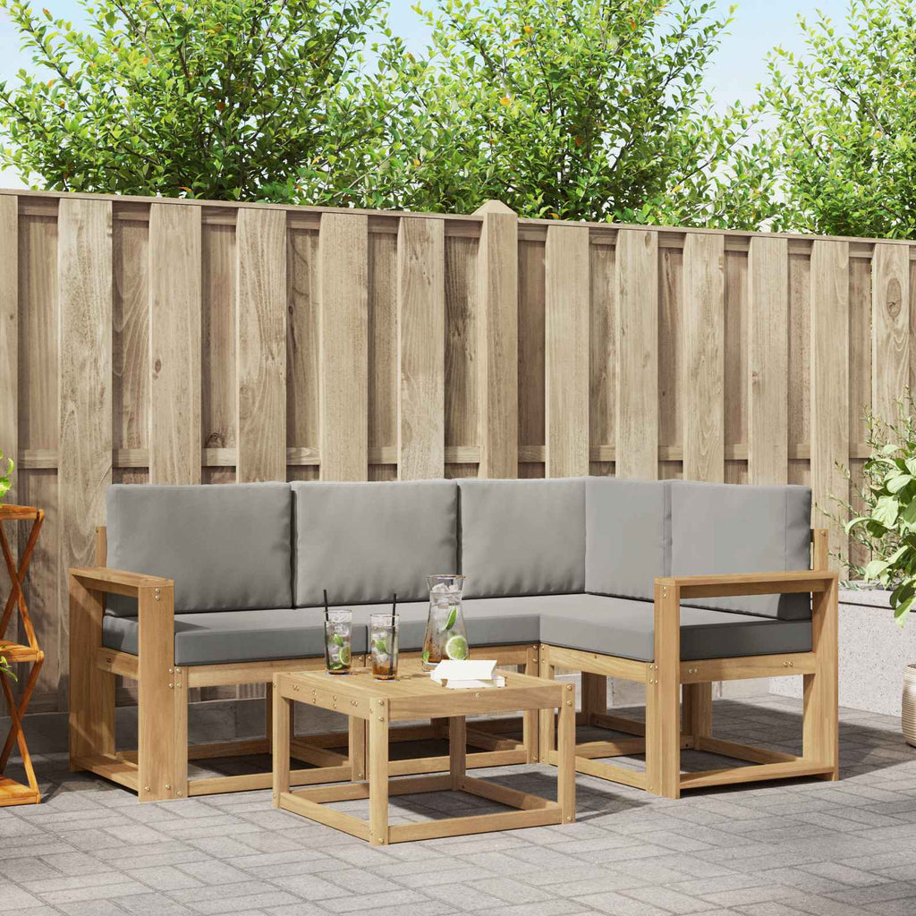 vidaXL Zestaw sof na zewnątrz 5 pcs Biały i jasnoszary 59 x 59 x 37 cm