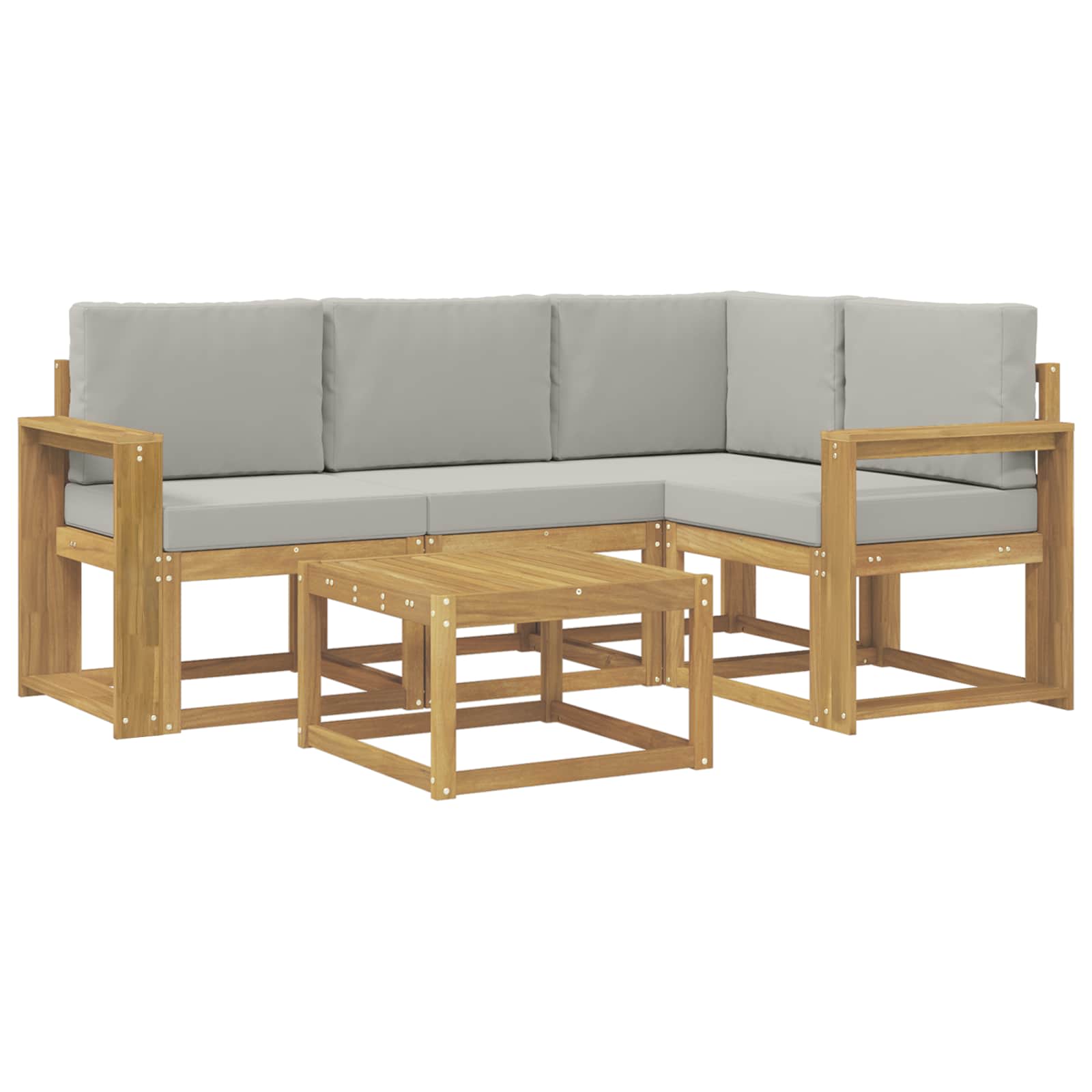 vidaXL Zestaw sof na zewnątrz 5 pcs Biały i jasnoszary 59 x 59 x 37 cm