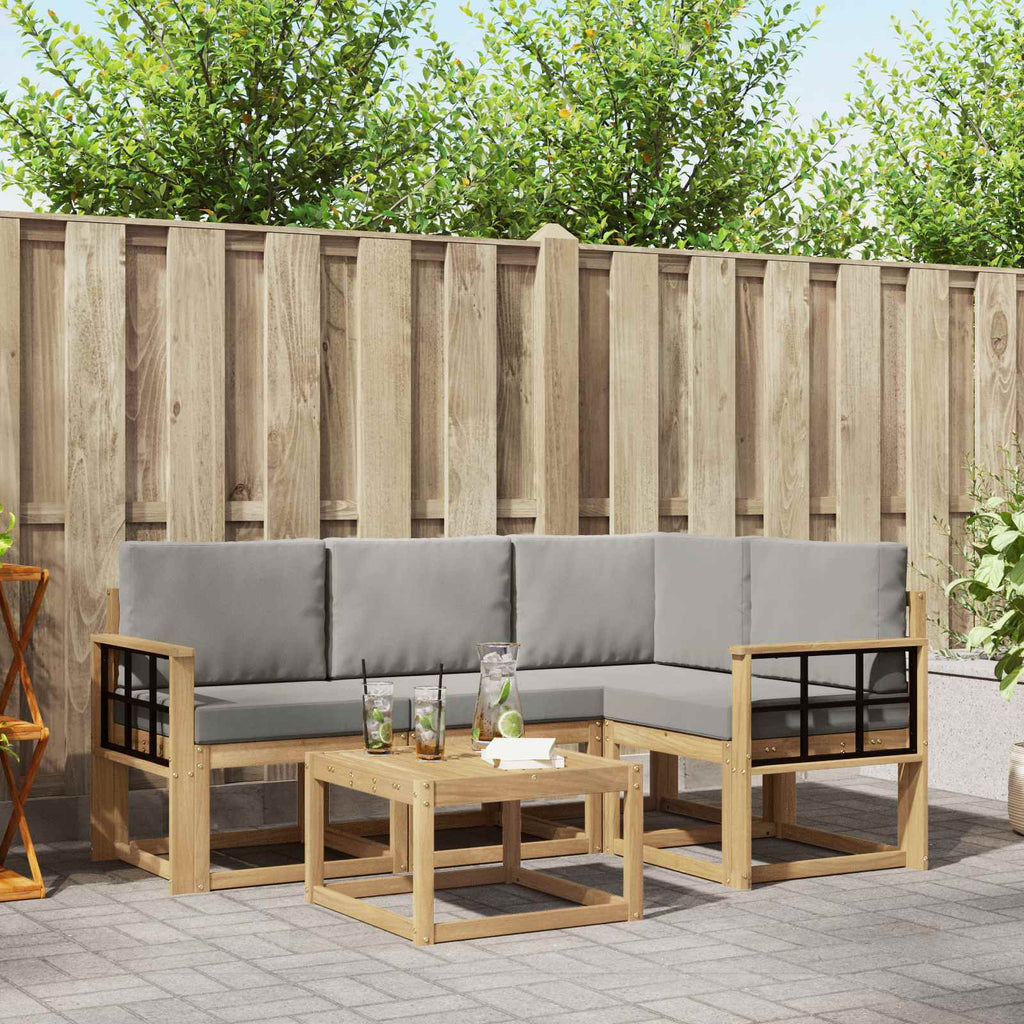 vidaXL Zestaw sof na zewnątrz 5 pcs Biały i jasnoszary 59 x 59 x 37 cm