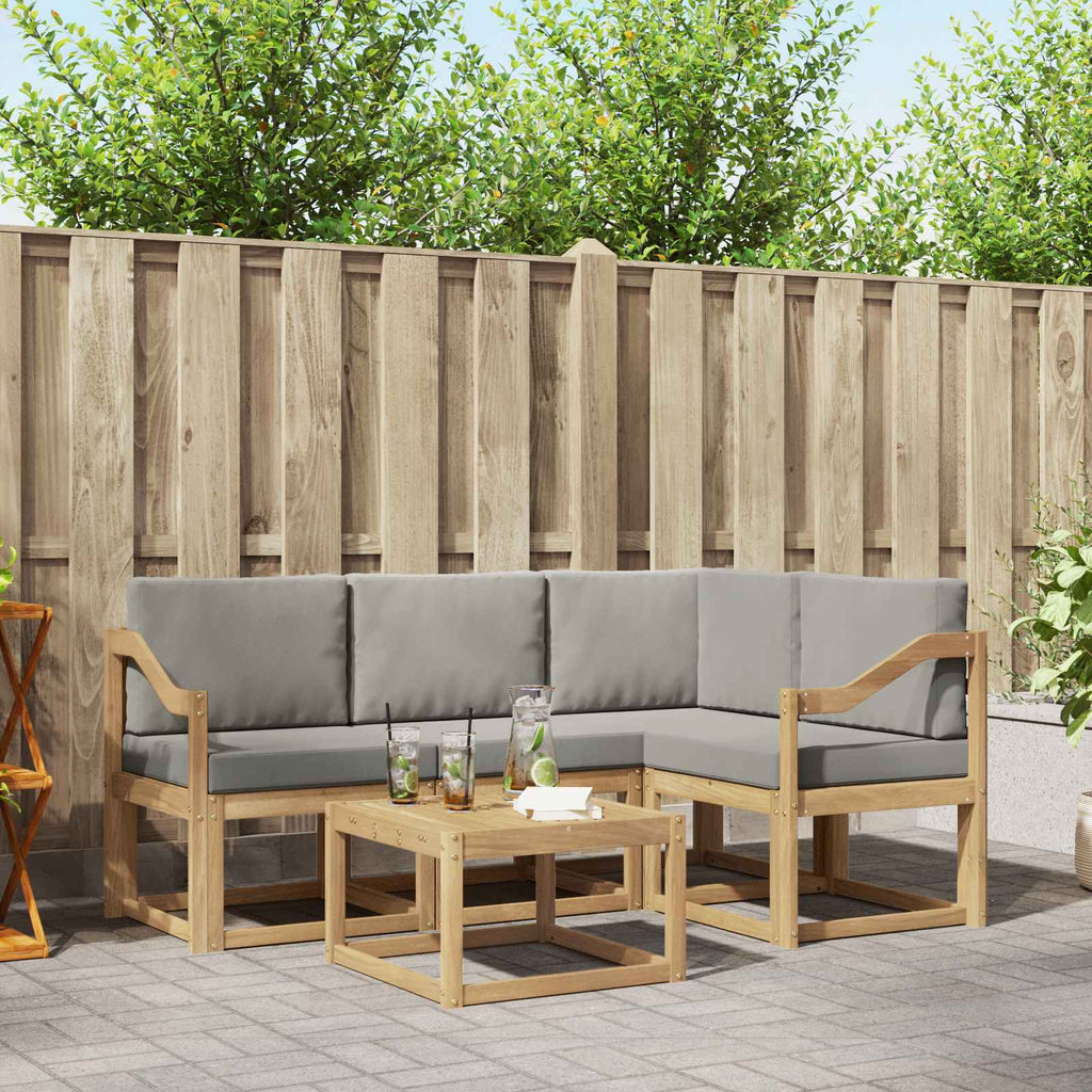 vidaXL Zestaw sof na zewnątrz 5 pcs Biały i jasnoszary 59 x 59 x 37 cm