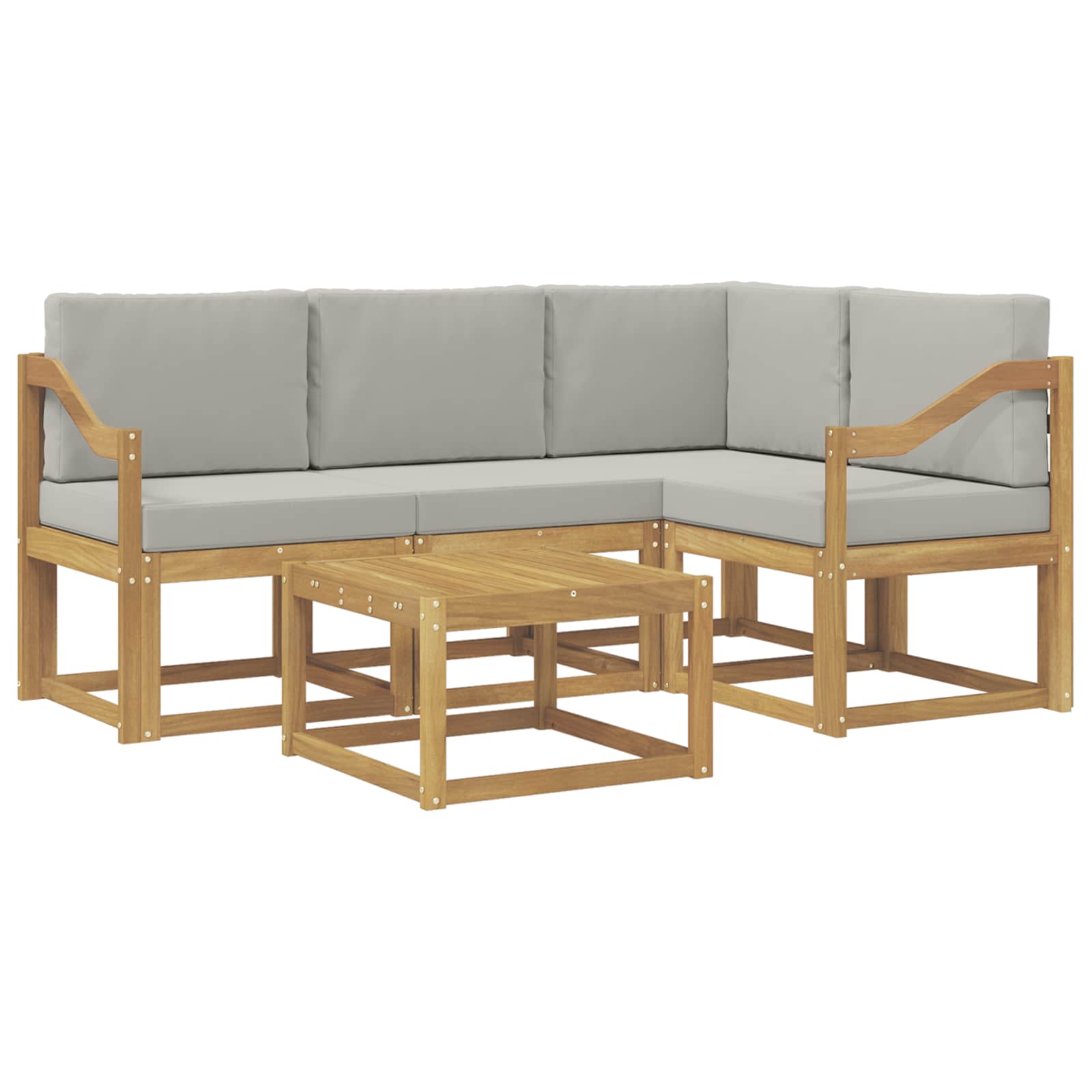 vidaXL Zestaw sof na zewnątrz 5 pcs Biały i jasnoszary 59 x 59 x 37 cm