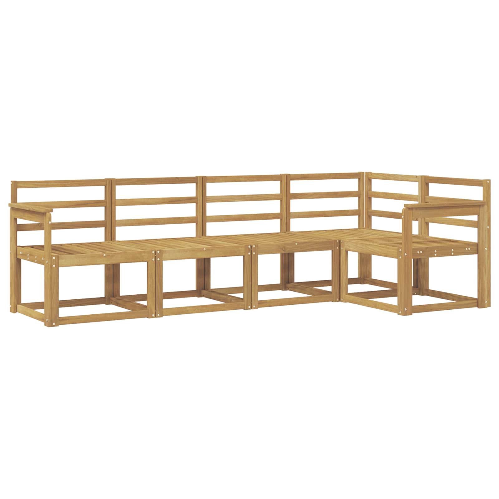 vidaXL Zestaw sof na zewnątrz 5 pcs Biały Lite Drewno Akacji