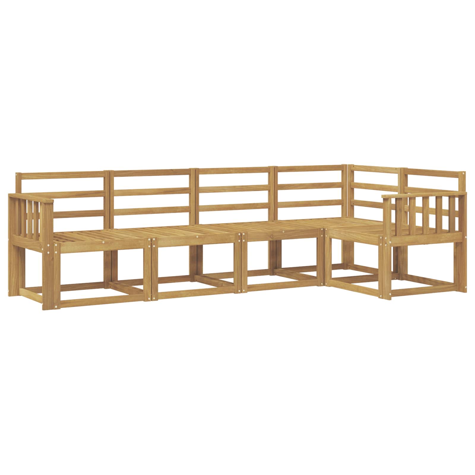 vidaXL Zestaw sof na zewnątrz 5 pcs Biały Lite Drewno Akacji