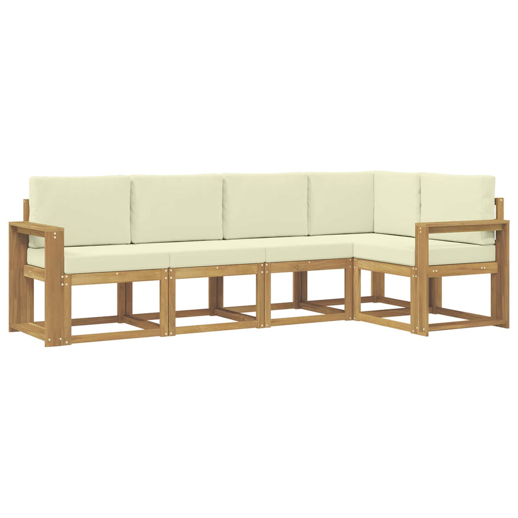 vidaXL Zestaw sof na zewnątrz z poduszką 5 pcs Biały i kremowy