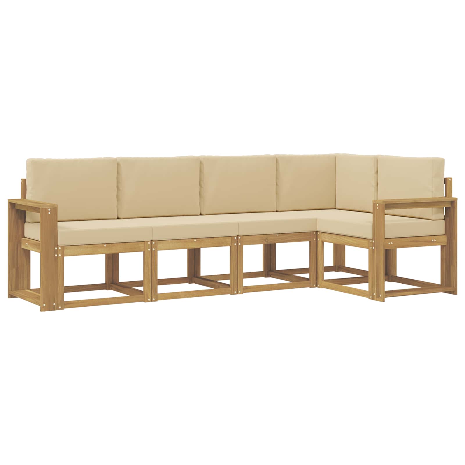 vidaXL Zestaw sof na zewnątrz z poduszką 5 pcs Biały i Beżowy