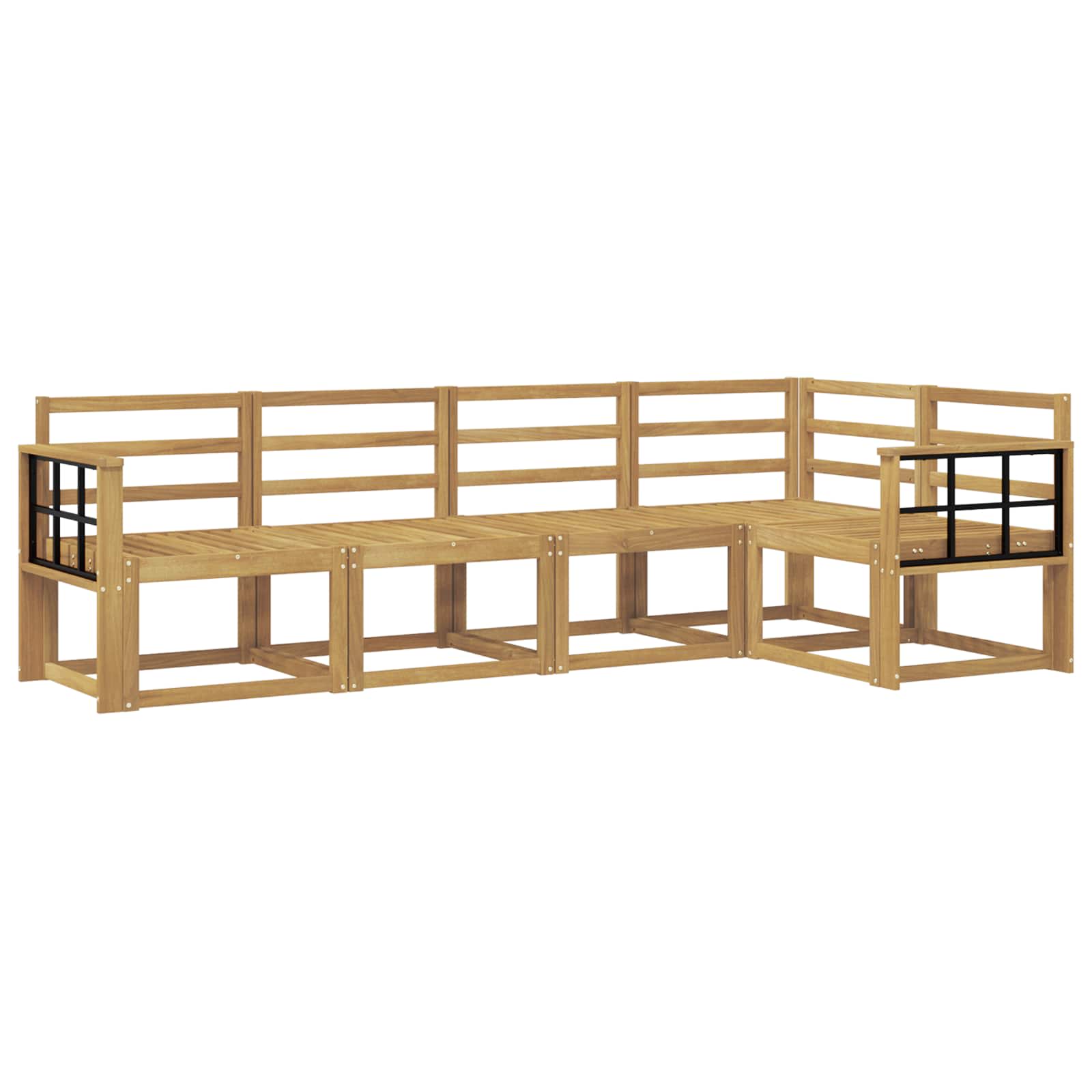 vidaXL Zestaw sof na zewnątrz 5 pcs Biały Lite Drewno Akacji