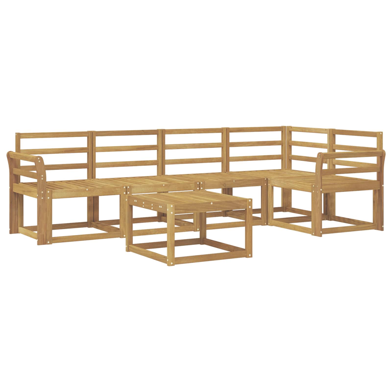 vidaXL Zestaw sof na zewnątrz 6 pcs Biały Lite Drewno Akacji
