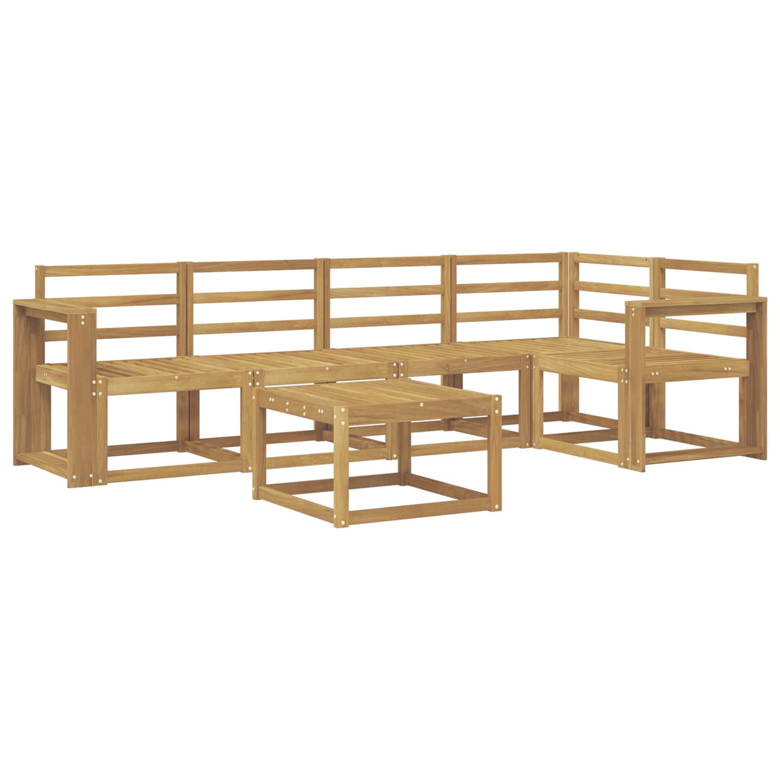 vidaXL Zestaw sof na zewnątrz 6 pcs Biały Lite Drewno Akacji
