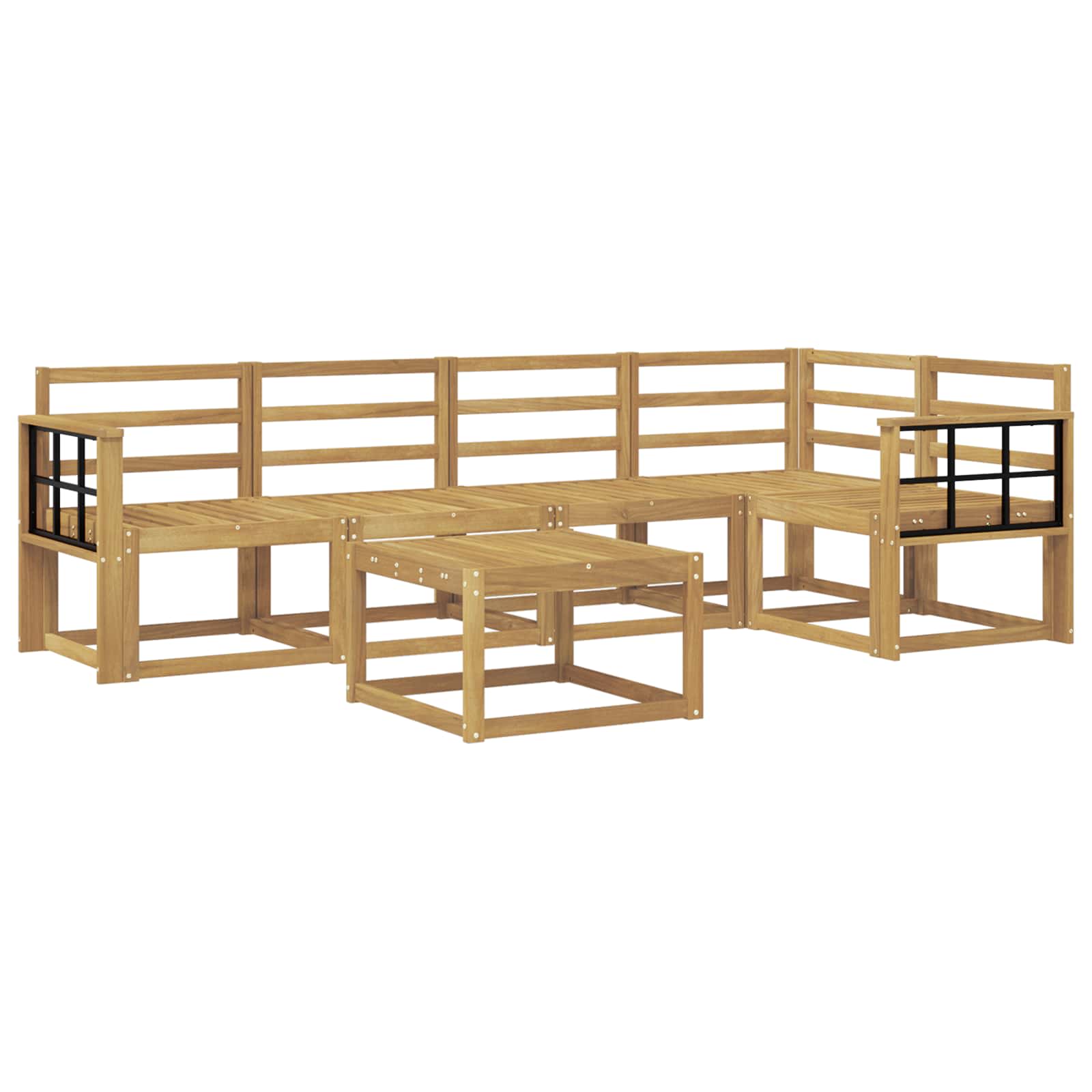 vidaXL Zestaw sof na zewnątrz 6 pcs Biały Lite Drewno Akacji