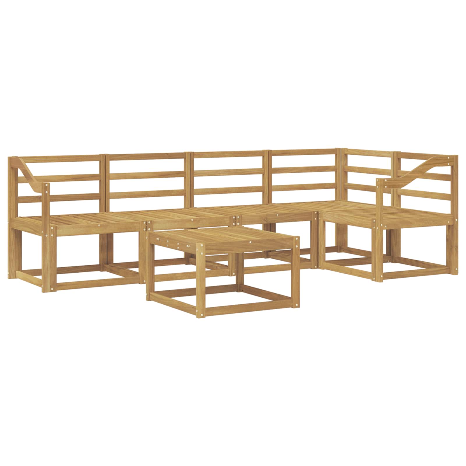 vidaXL Zestaw sof na zewnątrz 6 pcs Biały Lite Drewno Akacji