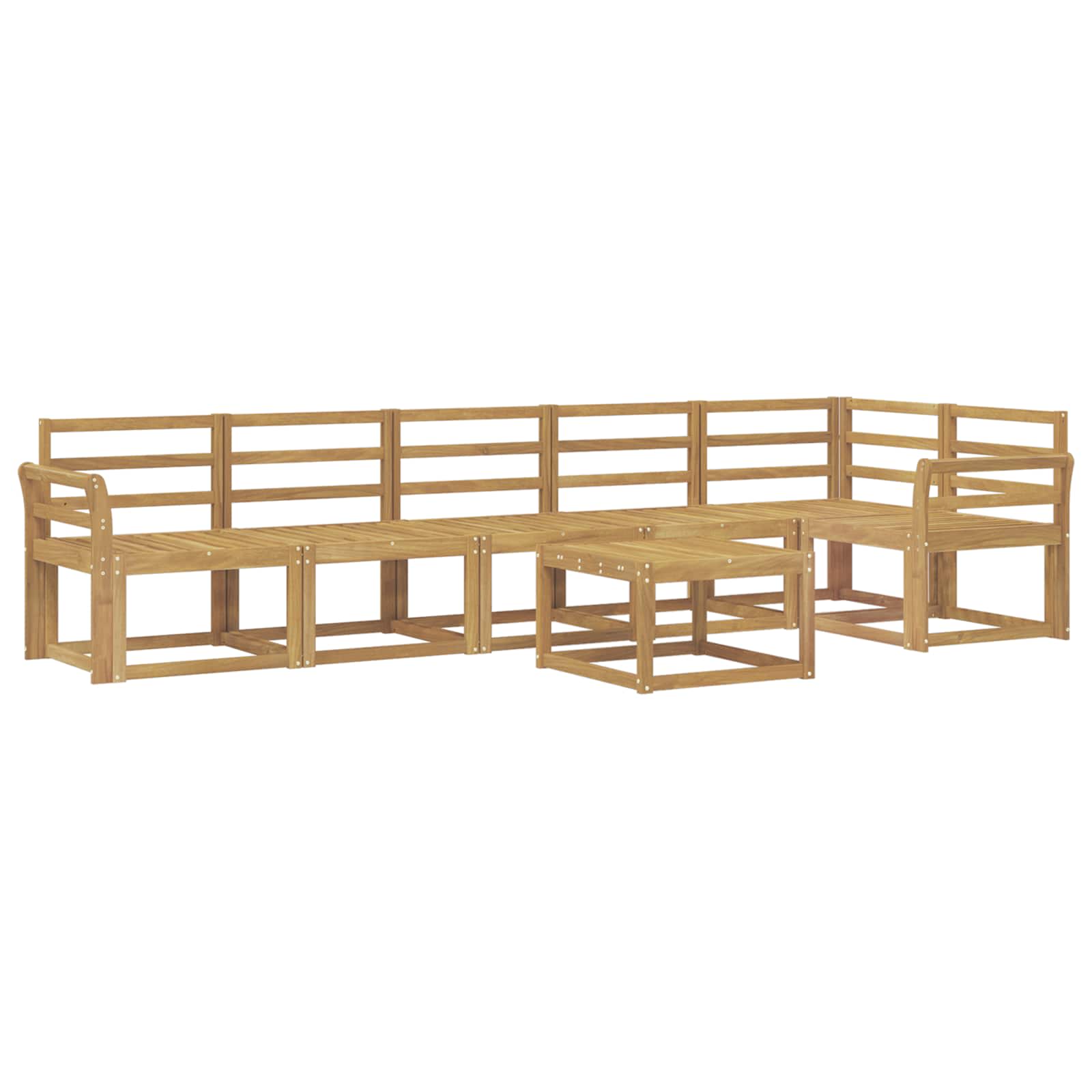 vidaXL Zestaw sof na zewnątrz 7 pcs Biały Lite Drewno Akacji