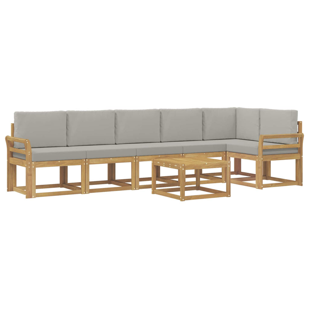 vidaXL Zestaw sof na zewnątrz z poduszką 7 pcs Biały i jasnoszary