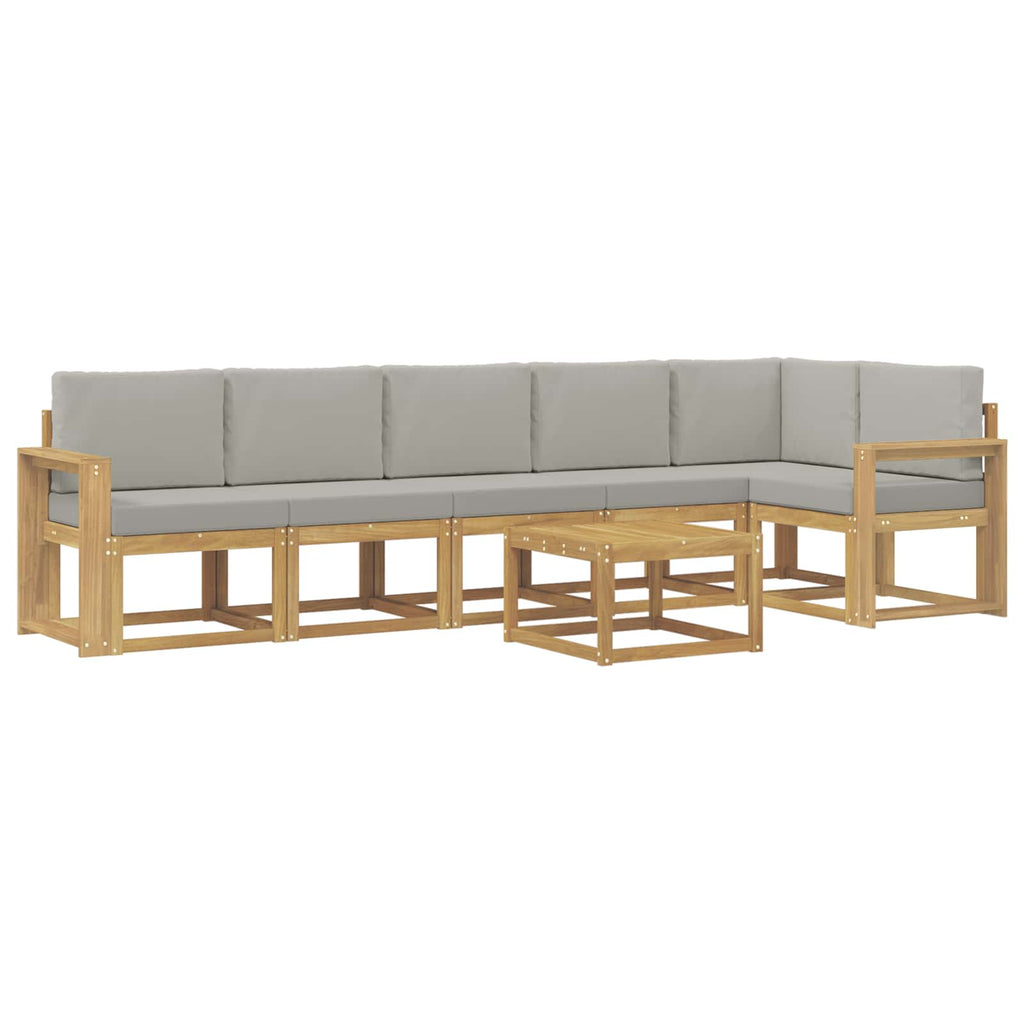 vidaXL Zestaw sof na zewnątrz z poduszką 7 pcs Biały i jasnoszary