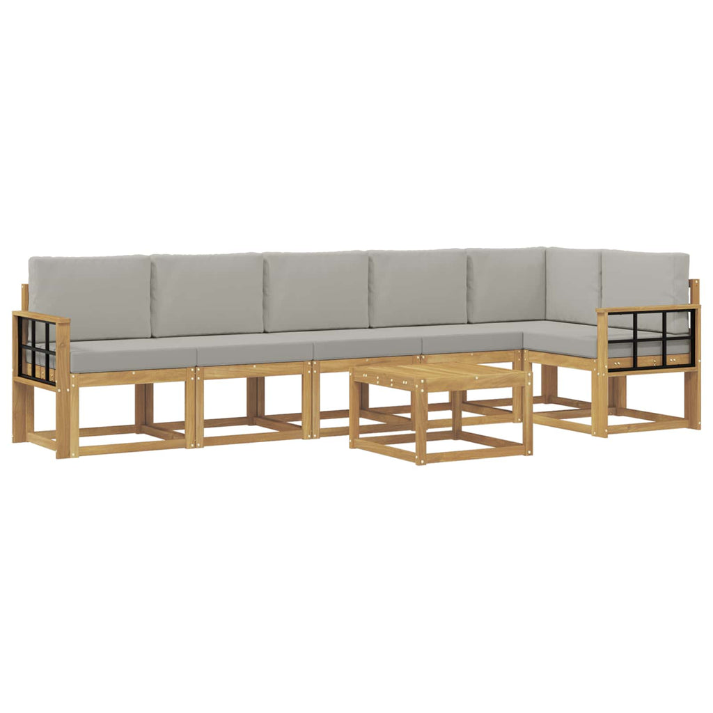 vidaXL Zestaw sof na zewnątrz z poduszką 7 pcs Biały i jasnoszary