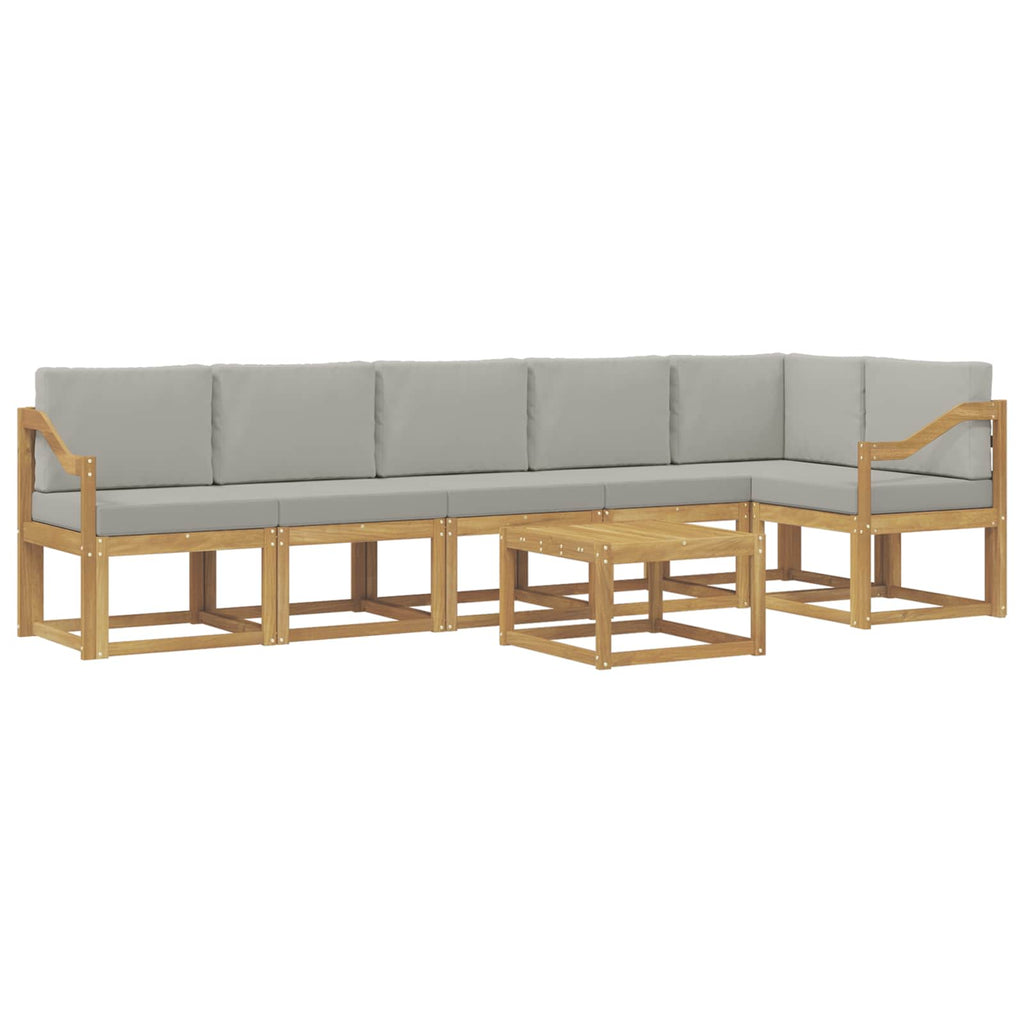 vidaXL Zestaw sof na zewnątrz z poduszką 7 pcs Biały i jasnoszary