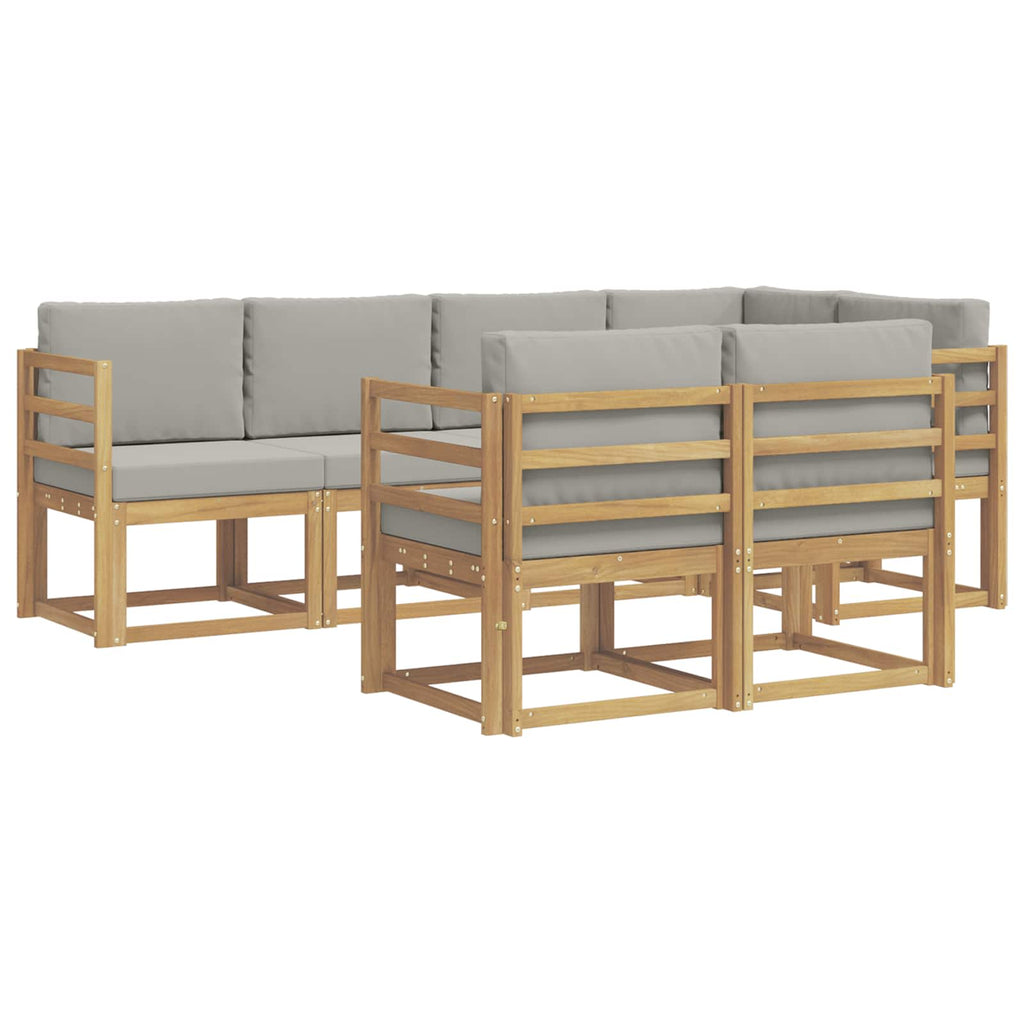 vidaXL Zestaw sof na zewnątrz z poduszką 7 pcs Biały i jasnoszary