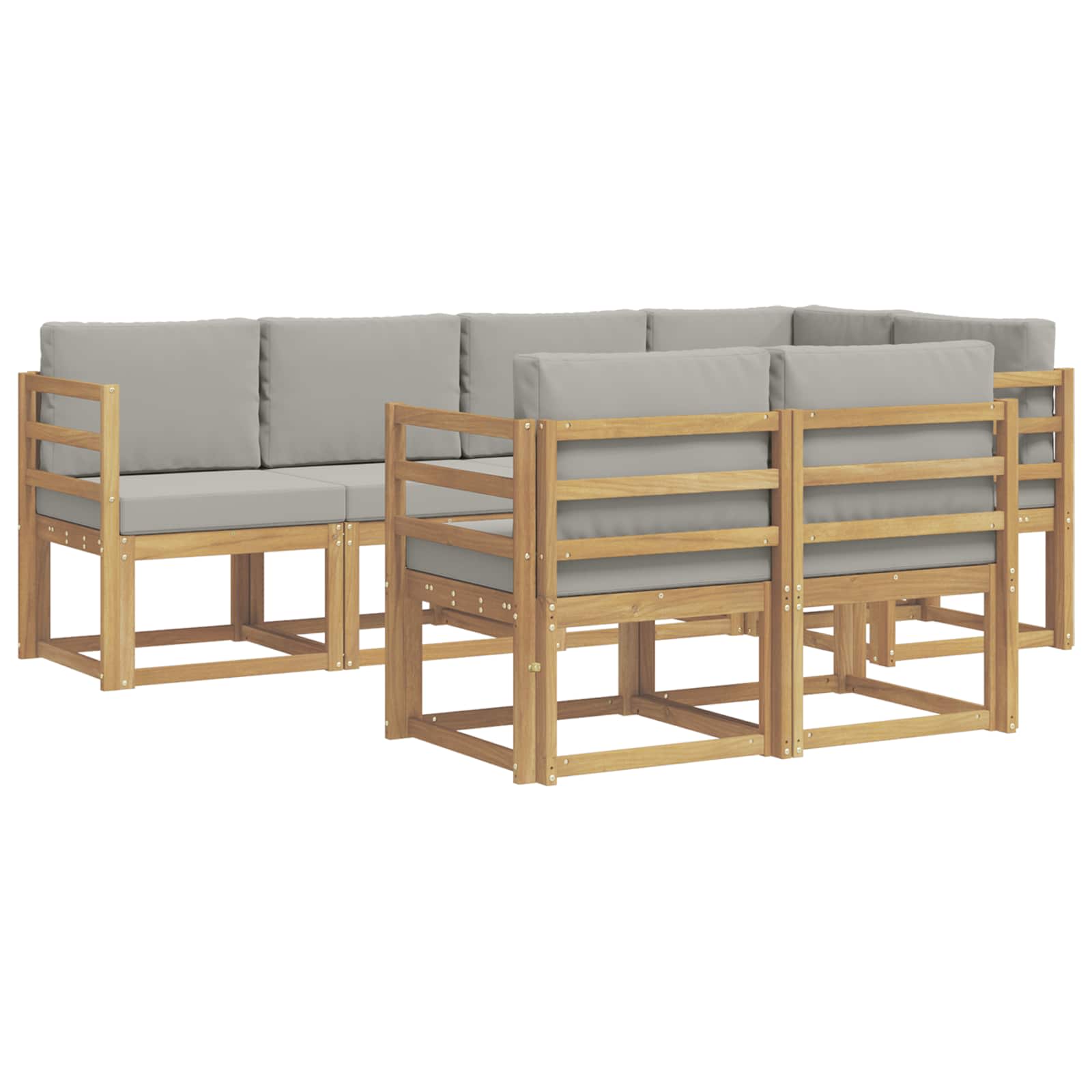 vidaXL Zestaw sof na zewnątrz z poduszką 7 pcs Biały i jasnoszary