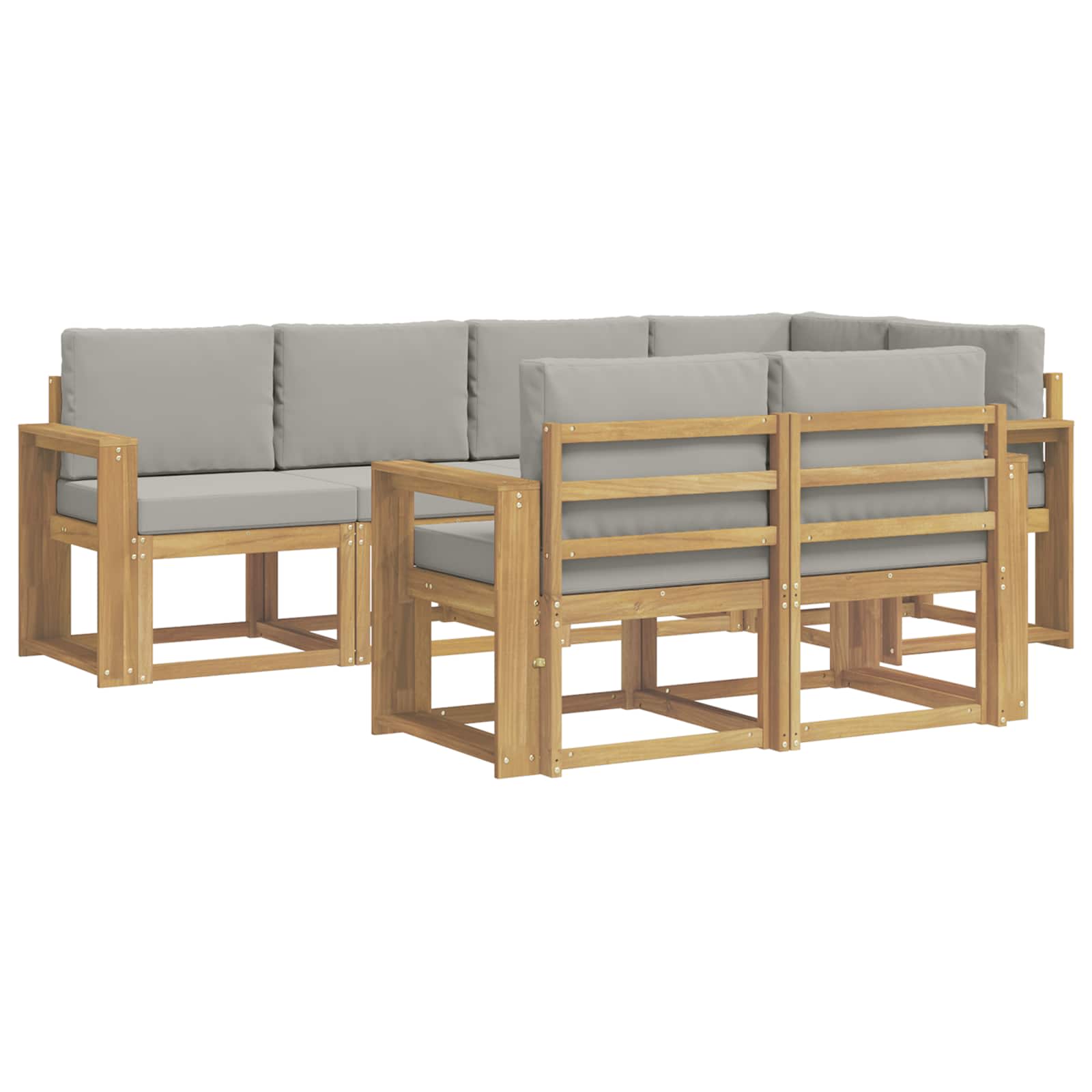 vidaXL Zestaw sof na zewnątrz z poduszką 7 pcs Biały i jasnoszary