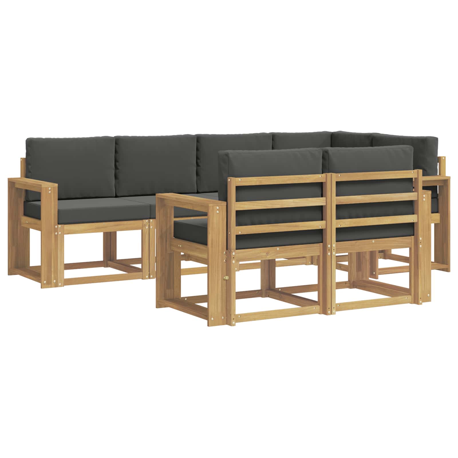 vidaXL Zestaw sof na zewnątrz 7 pcs Biały i antracyt Poliester
