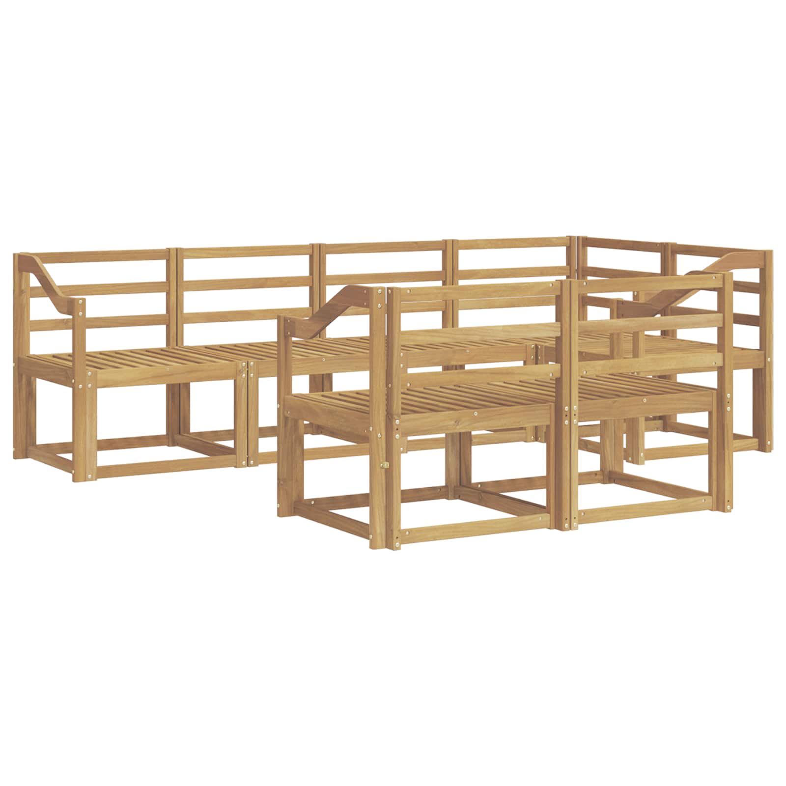 vidaXL Zestaw sof na zewnątrz 7 pcs Biały Lite Drewno Akacji