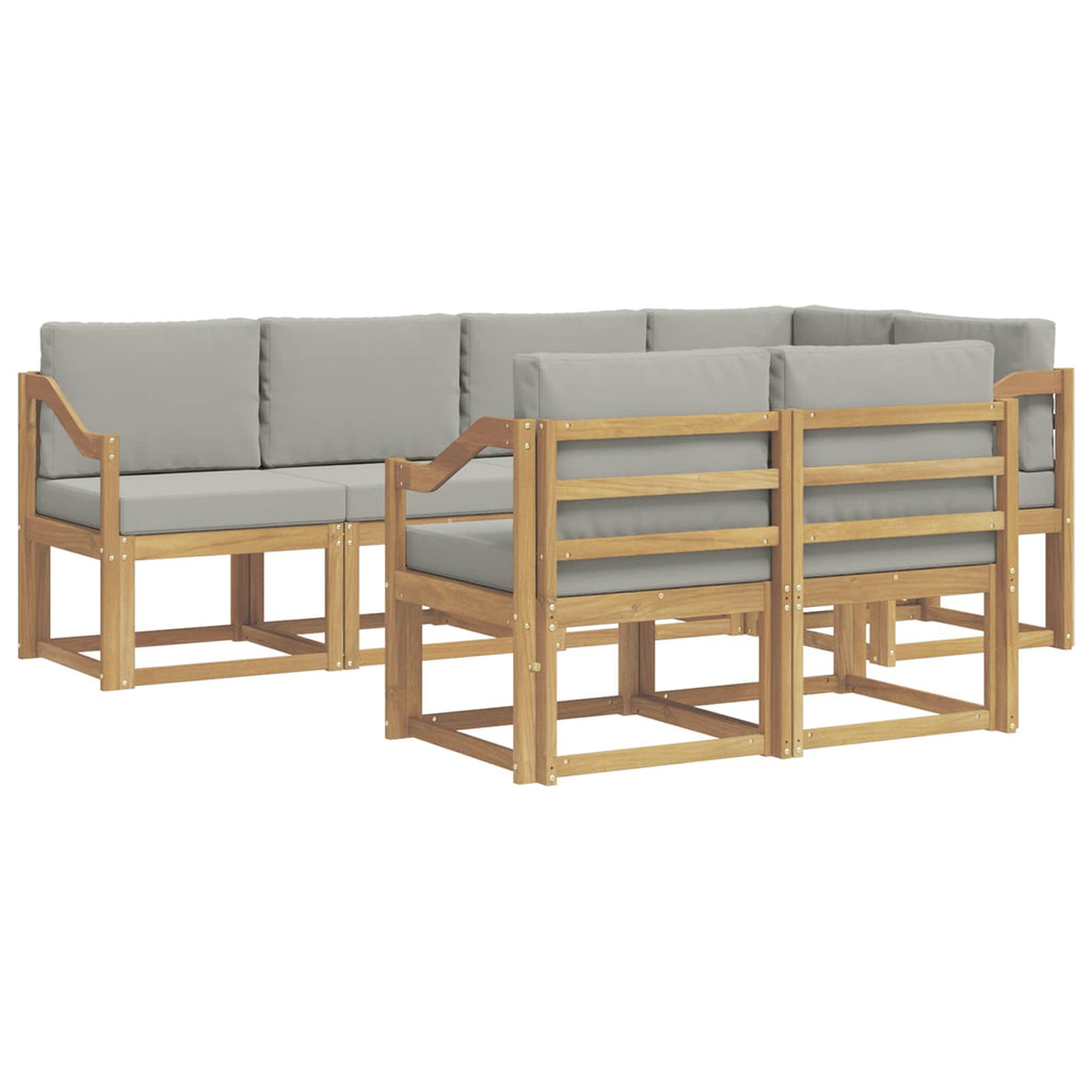 vidaXL Zestaw sof na zewnątrz z poduszką 7 pcs Biały i jasnoszary