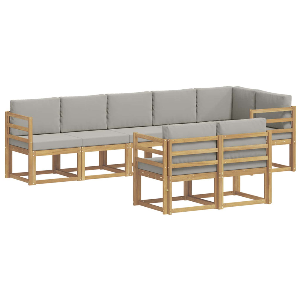 vidaXL Zestaw sof na zewnątrz z poduszką 8 pcs Biały i jasnoszary