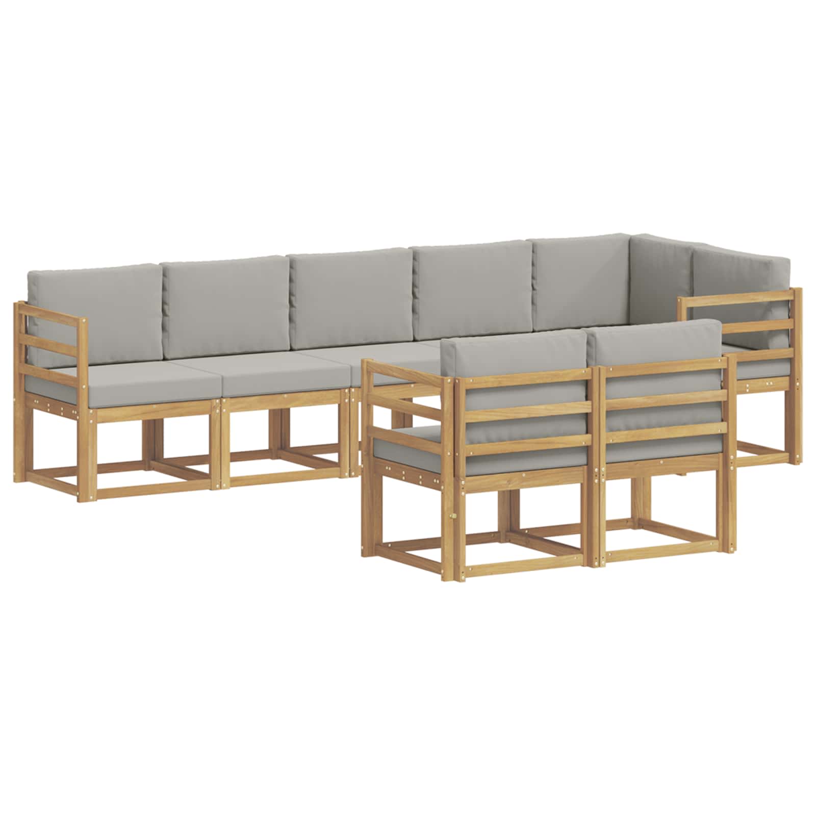 vidaXL Zestaw sof na zewnątrz z poduszką 8 pcs Biały i jasnoszary
