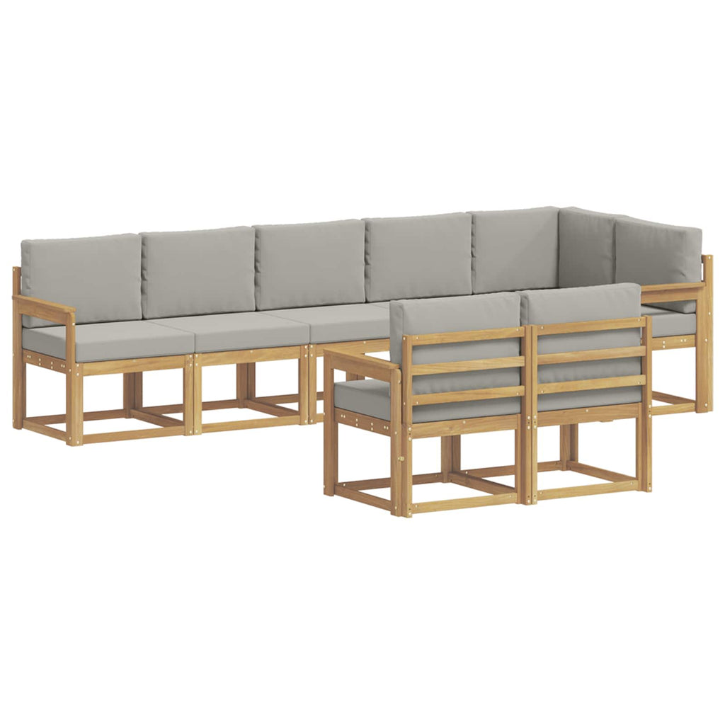 vidaXL Zestaw sof na zewnątrz z poduszką 8 pcs Biały i jasnoszary