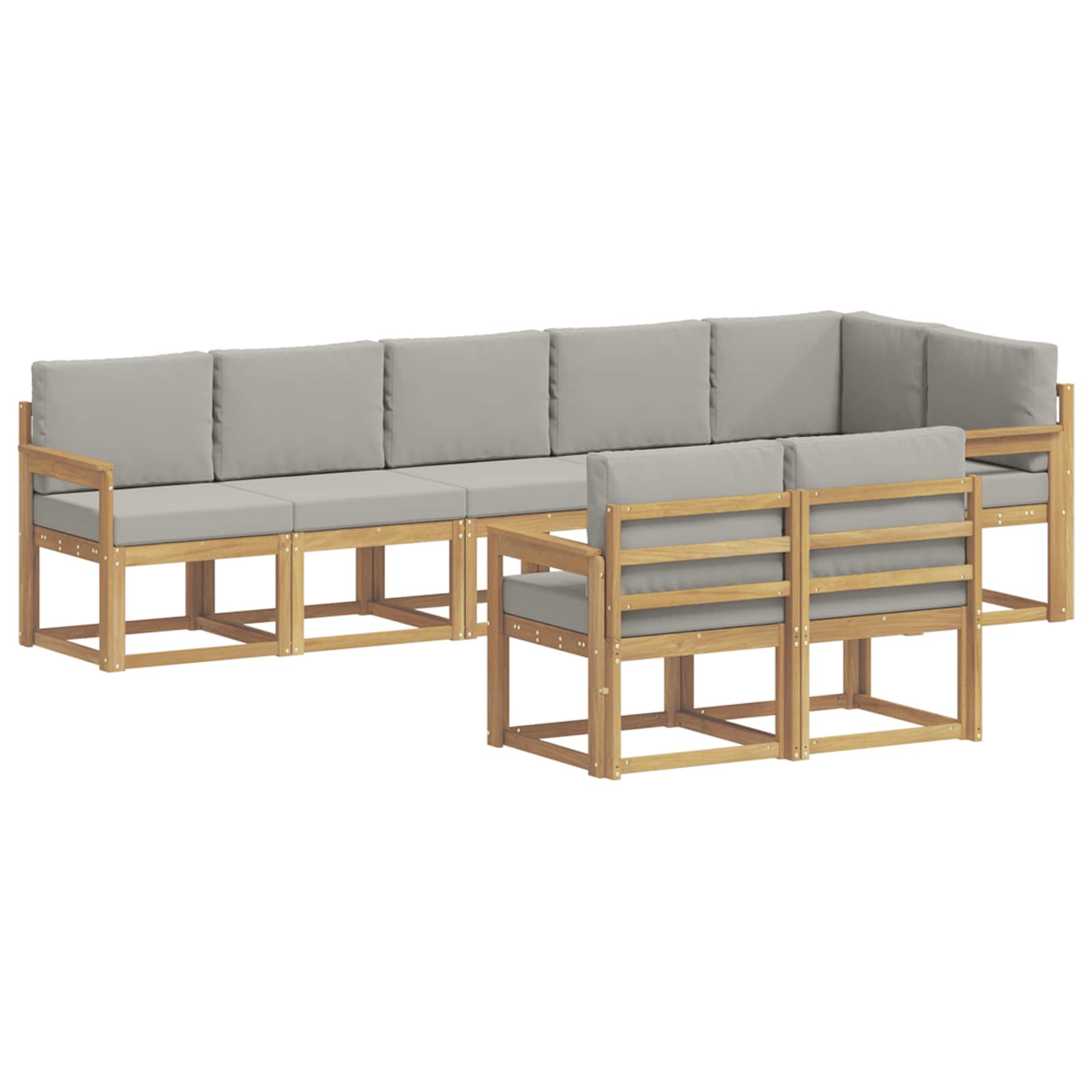 vidaXL Zestaw sof na zewnątrz z poduszką 8 pcs Biały i jasnoszary