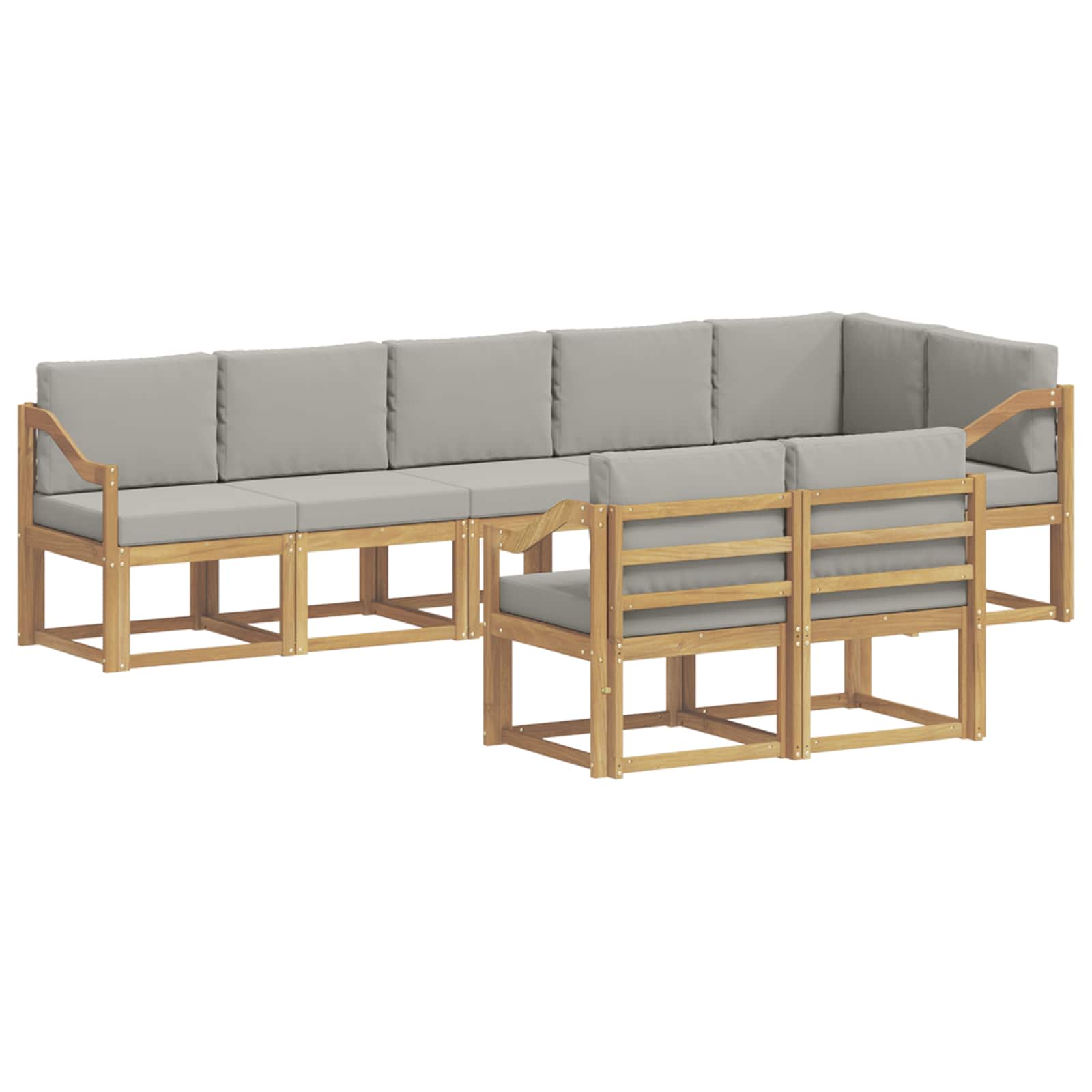 vidaXL Zestaw sof na zewnątrz z poduszką 8 pcs Biały i jasnoszary