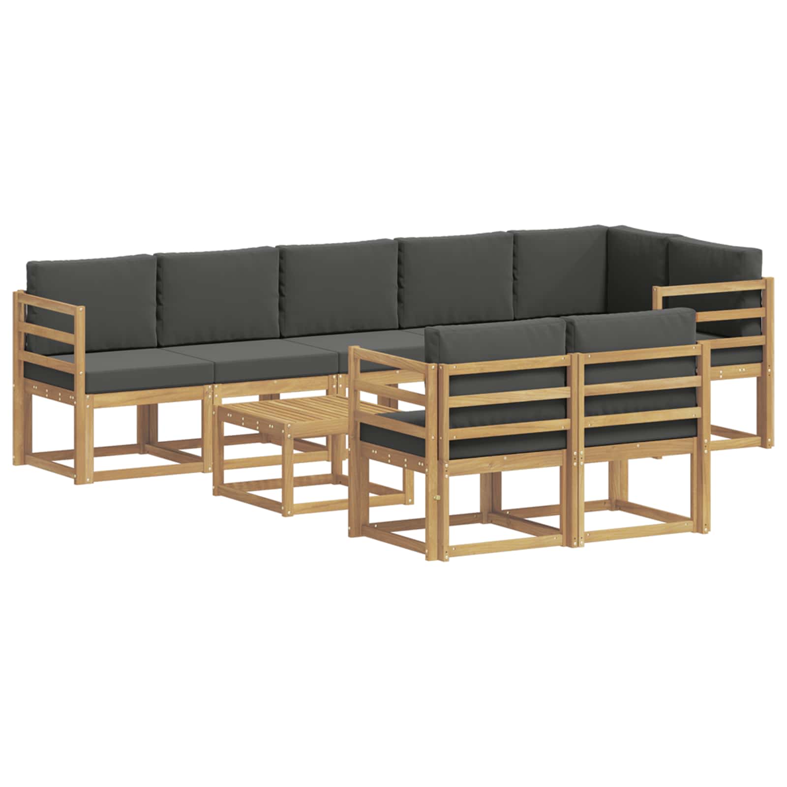 vidaXL Zestaw sof na zewnątrz 9 pcs Biały i antracyt Poliester