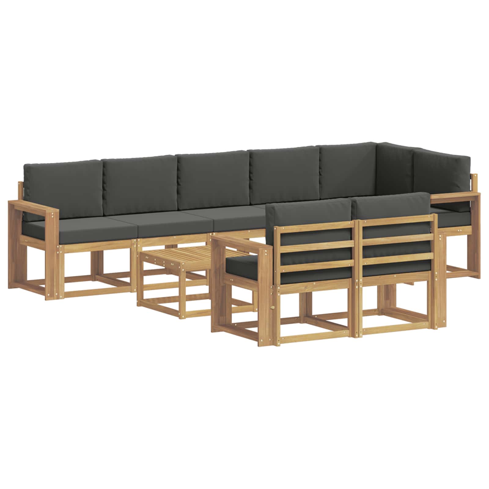 vidaXL Zestaw sof na zewnątrz 9 pcs Biały i antracyt Poliester