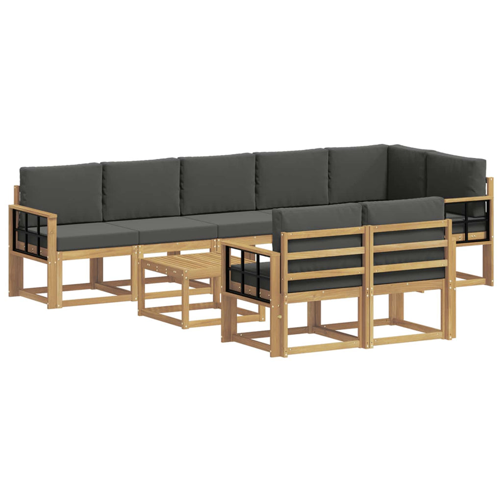 vidaXL Zestaw sof na zewnątrz 9 pcs Biały i antracyt Poliester