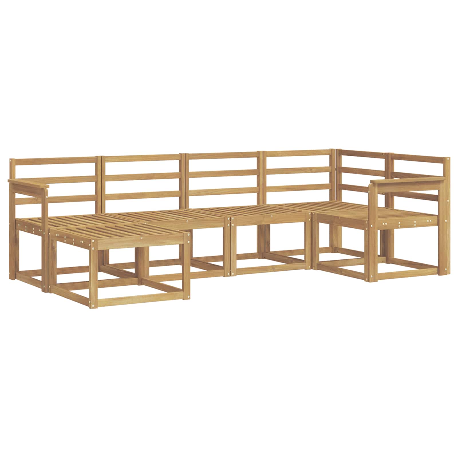 vidaXL Zestaw sof na zewnątrz 6 pcs Biały Lite Drewno Akacji