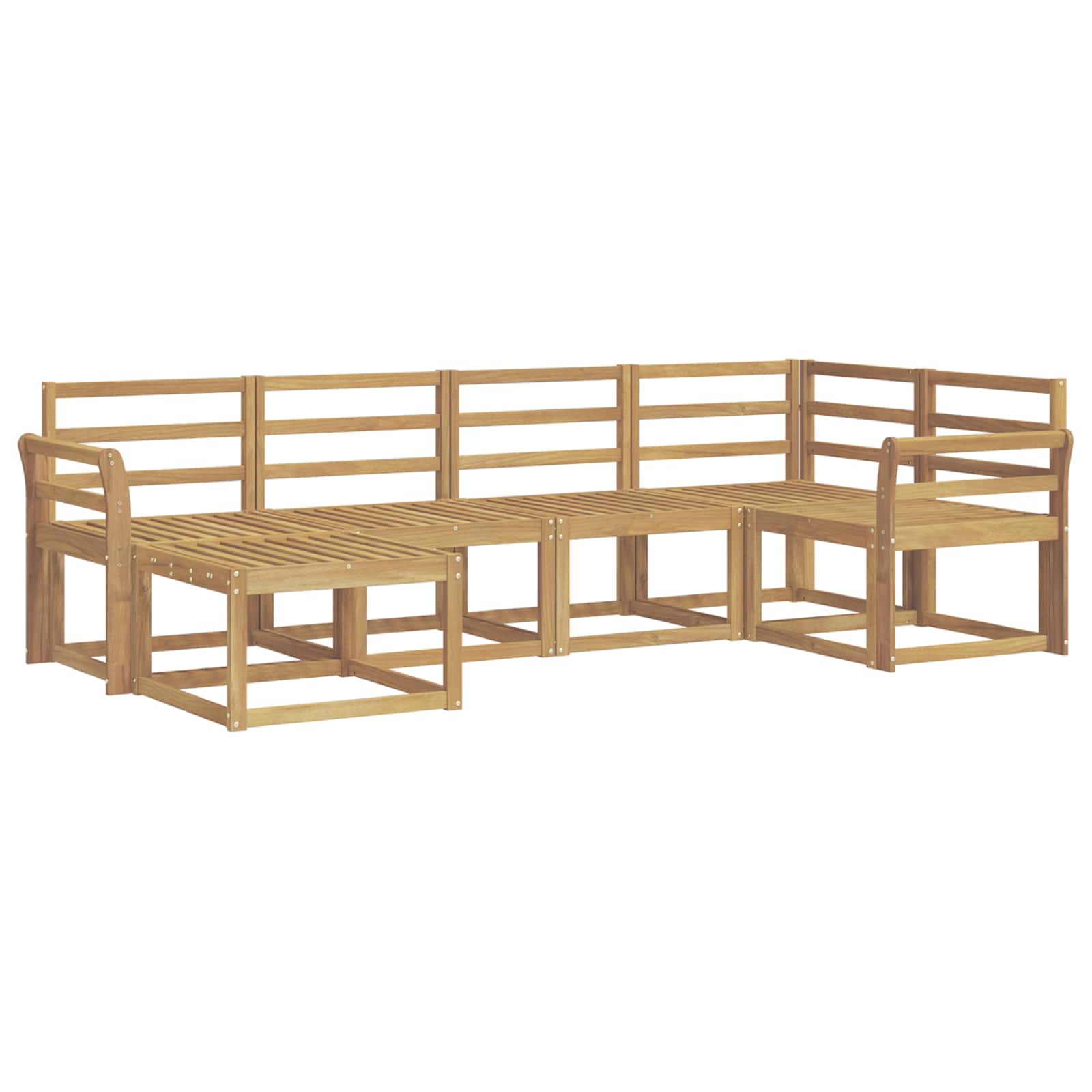 vidaXL Zestaw sof na zewnątrz 6 pcs Biały Lite Drewno Akacji