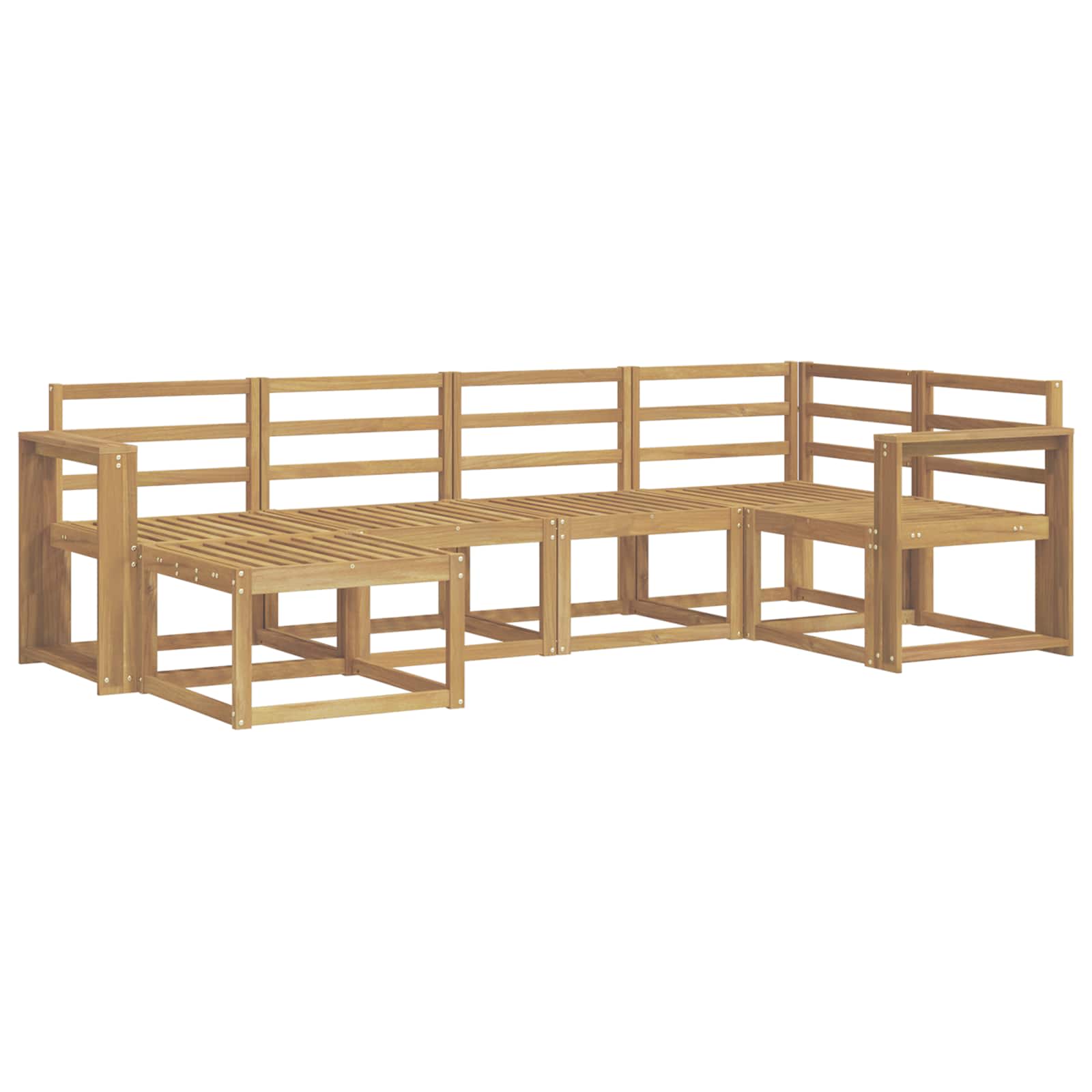 vidaXL Zestaw sof na zewnątrz 6 pcs Biały Lite Drewno Akacji