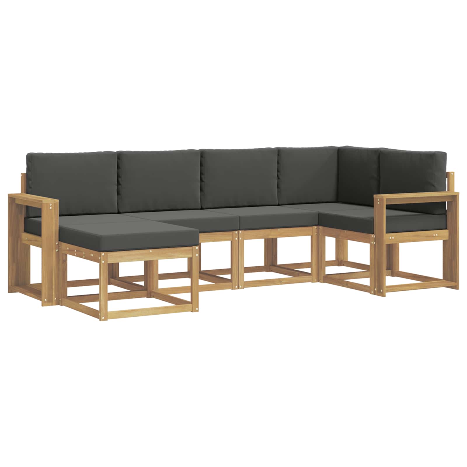 vidaXL Zestaw sof na zewnątrz 6 pcs Biały i antracyt Poliester
