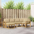 vidaXL Zestaw sof na zewnątrz 6 pcs Biały i Beżowy Poliester
