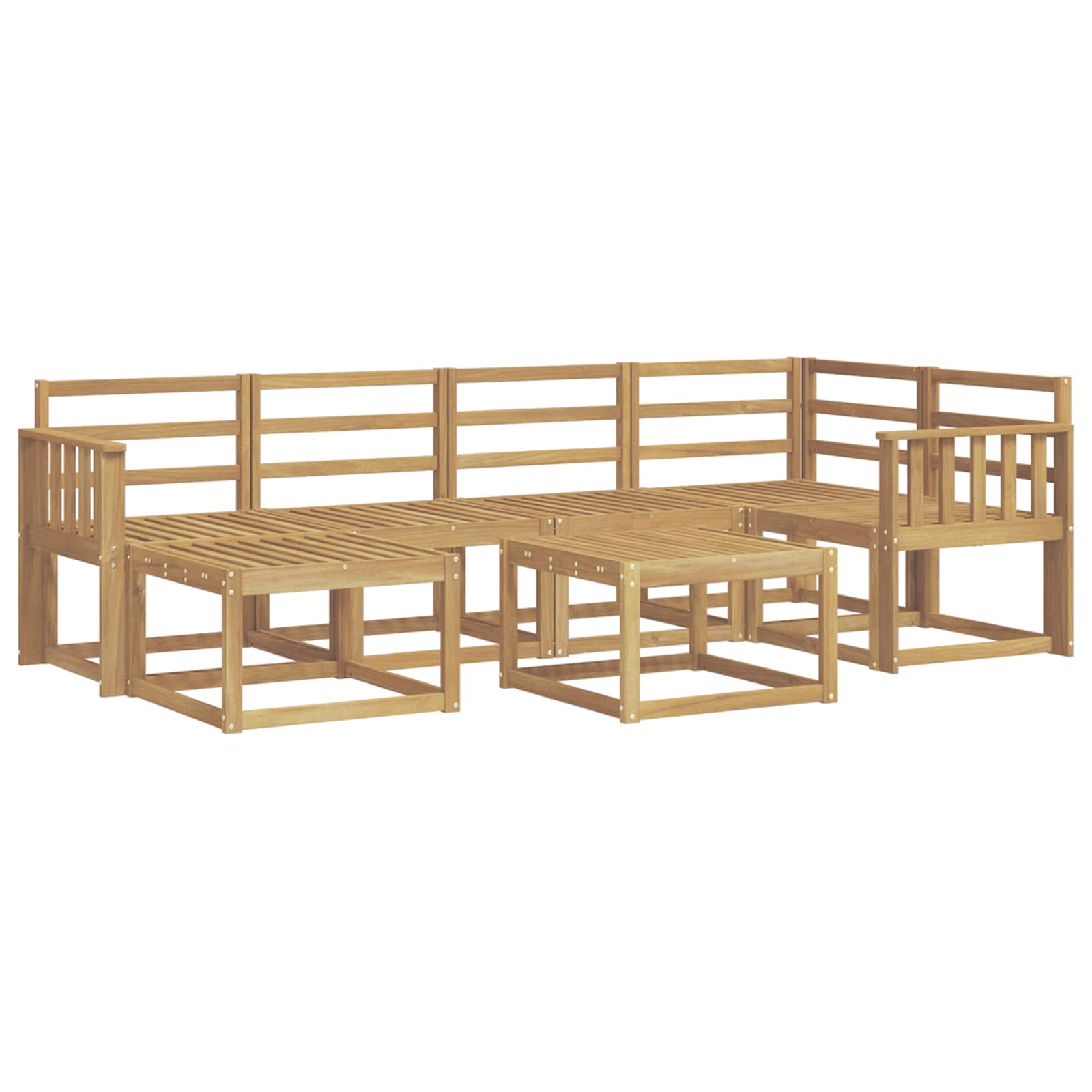 vidaXL Zestaw sof na zewnątrz 7 pcs Biały Lite Drewno Akacji