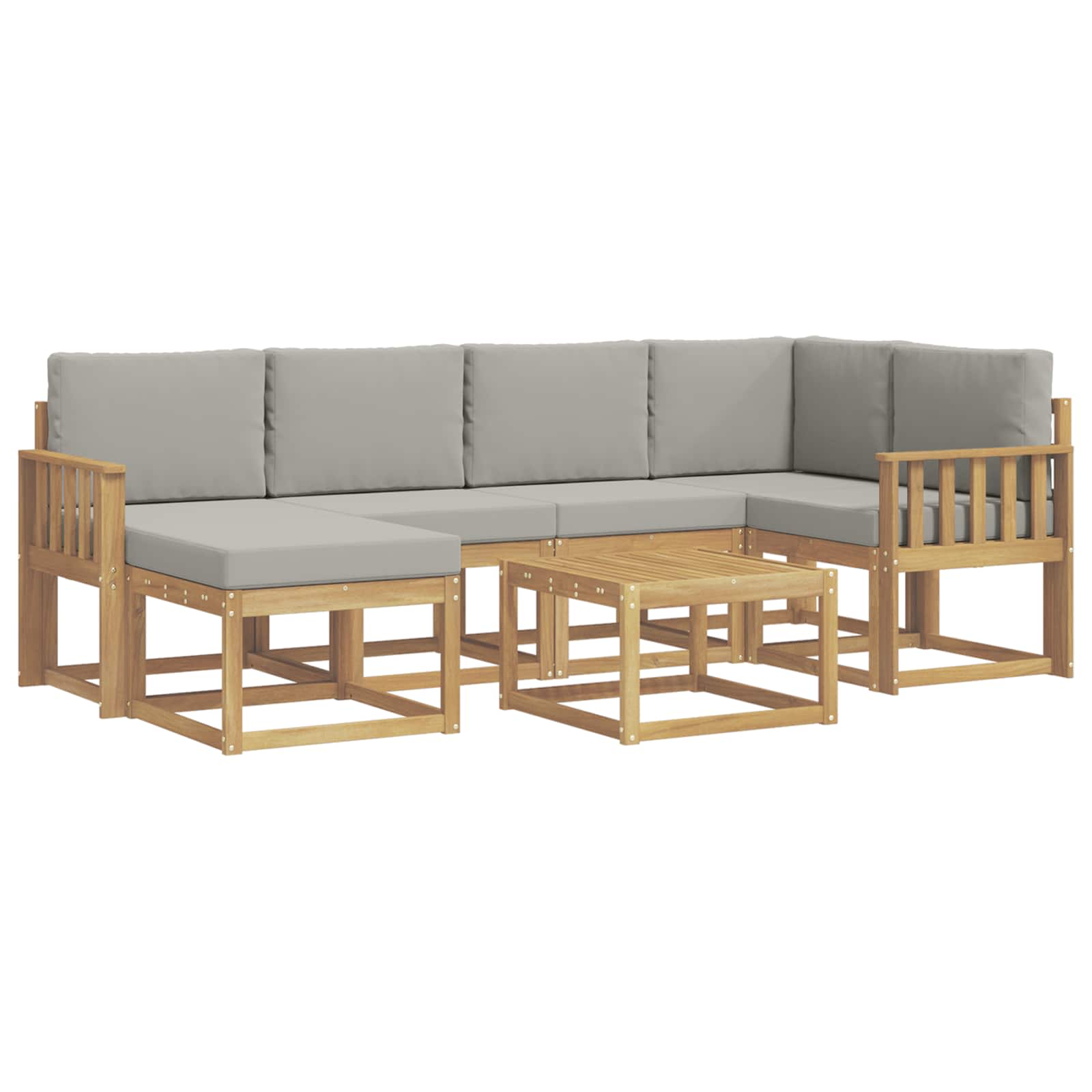 vidaXL Zestaw sof na zewnątrz z poduszką 7 pcs Biały i jasnoszary