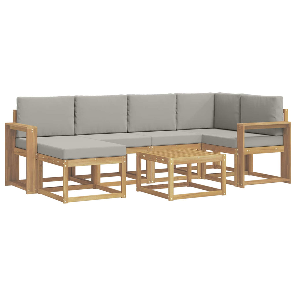 vidaXL Zestaw sof na zewnątrz z poduszką 7 pcs Biały i jasnoszary