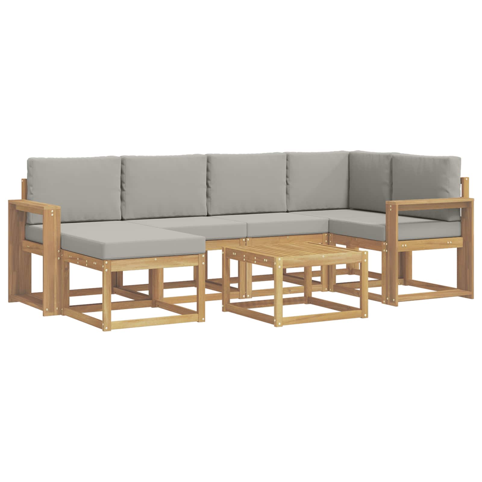 vidaXL Zestaw sof na zewnątrz z poduszką 7 pcs Biały i jasnoszary