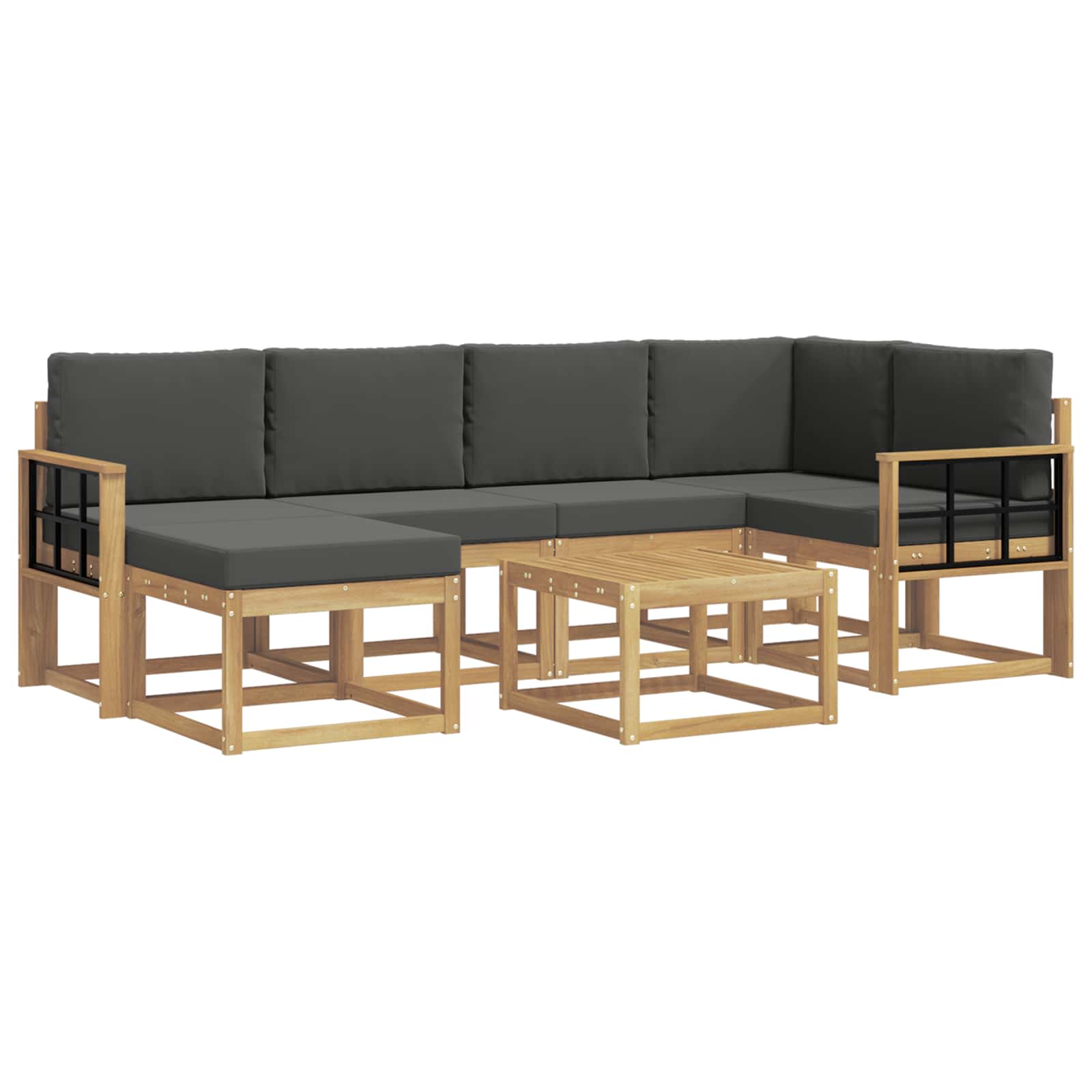 vidaXL Zestaw sof na zewnątrz z poduszką 7 pcs Biały i antracyt