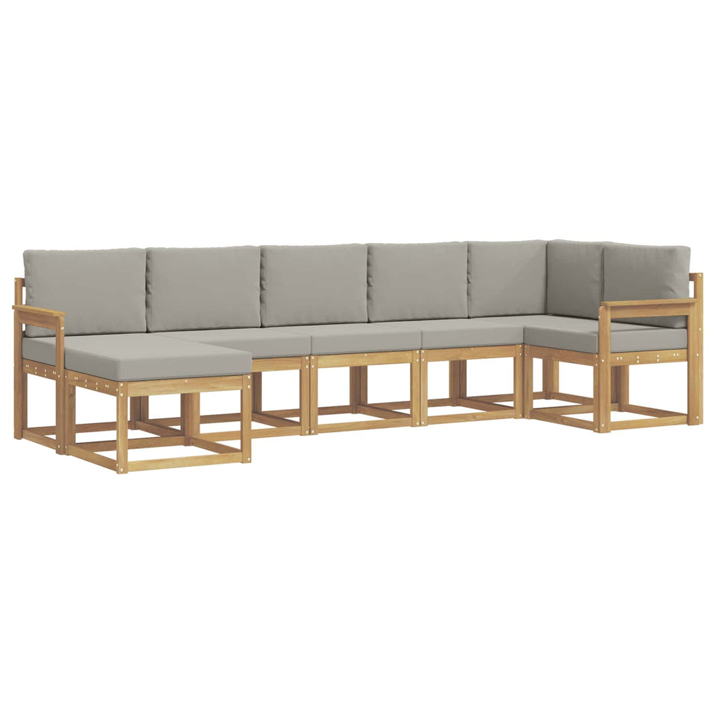 vidaXL Zestaw sof na zewnątrz z poduszką 7 pcs Biały i jasnoszary